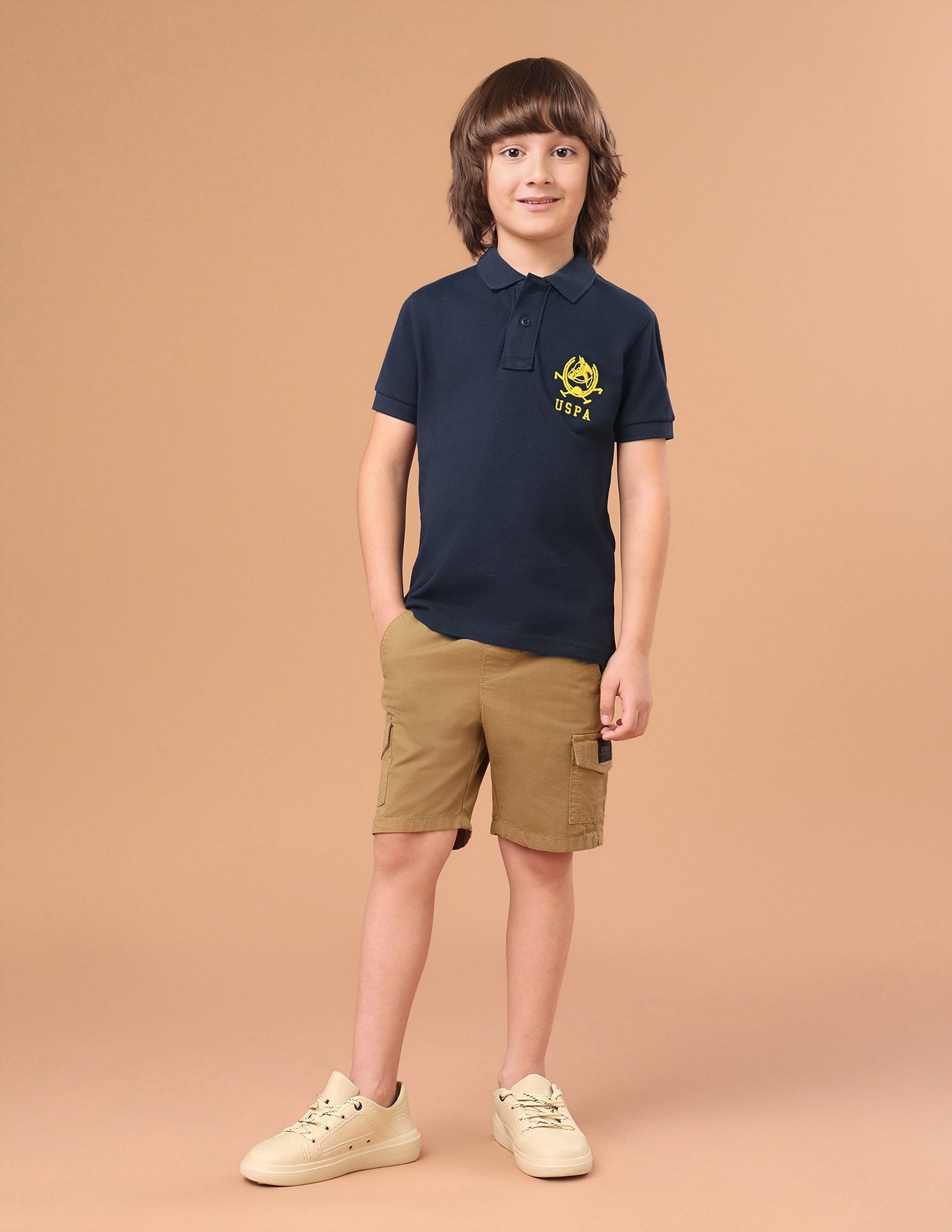 Solid Regular Fit Polo Shirt Navy - U.S. Polo Assn. India | Large