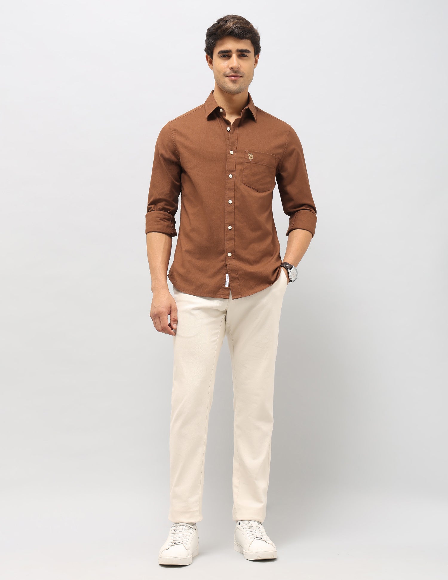 Tailored Fit Oxford Shirt Rust - U.S. Polo Assn. India | Large