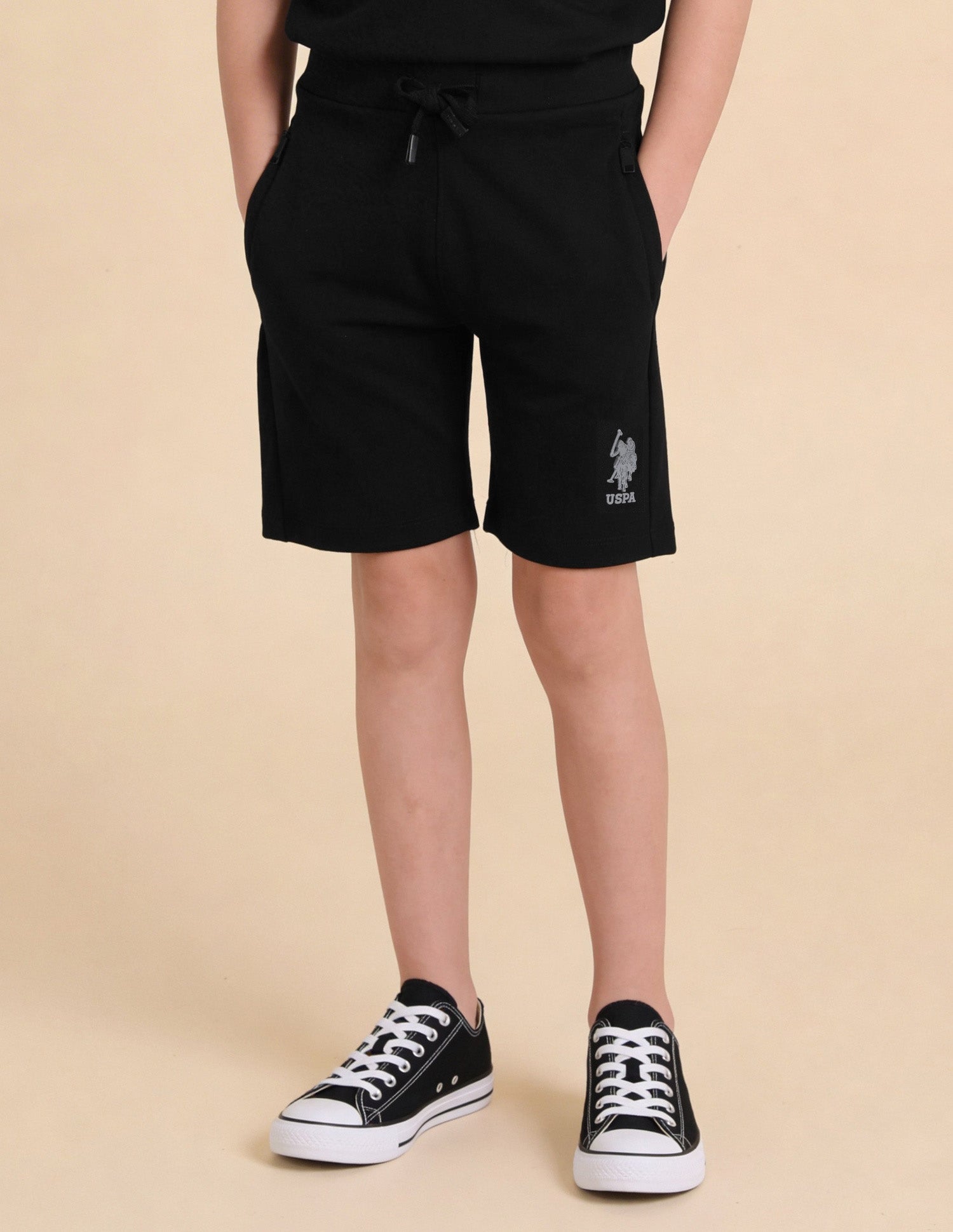 Mid Rise Regular Fit Shorts Black - U.S. Polo Assn. India | Large