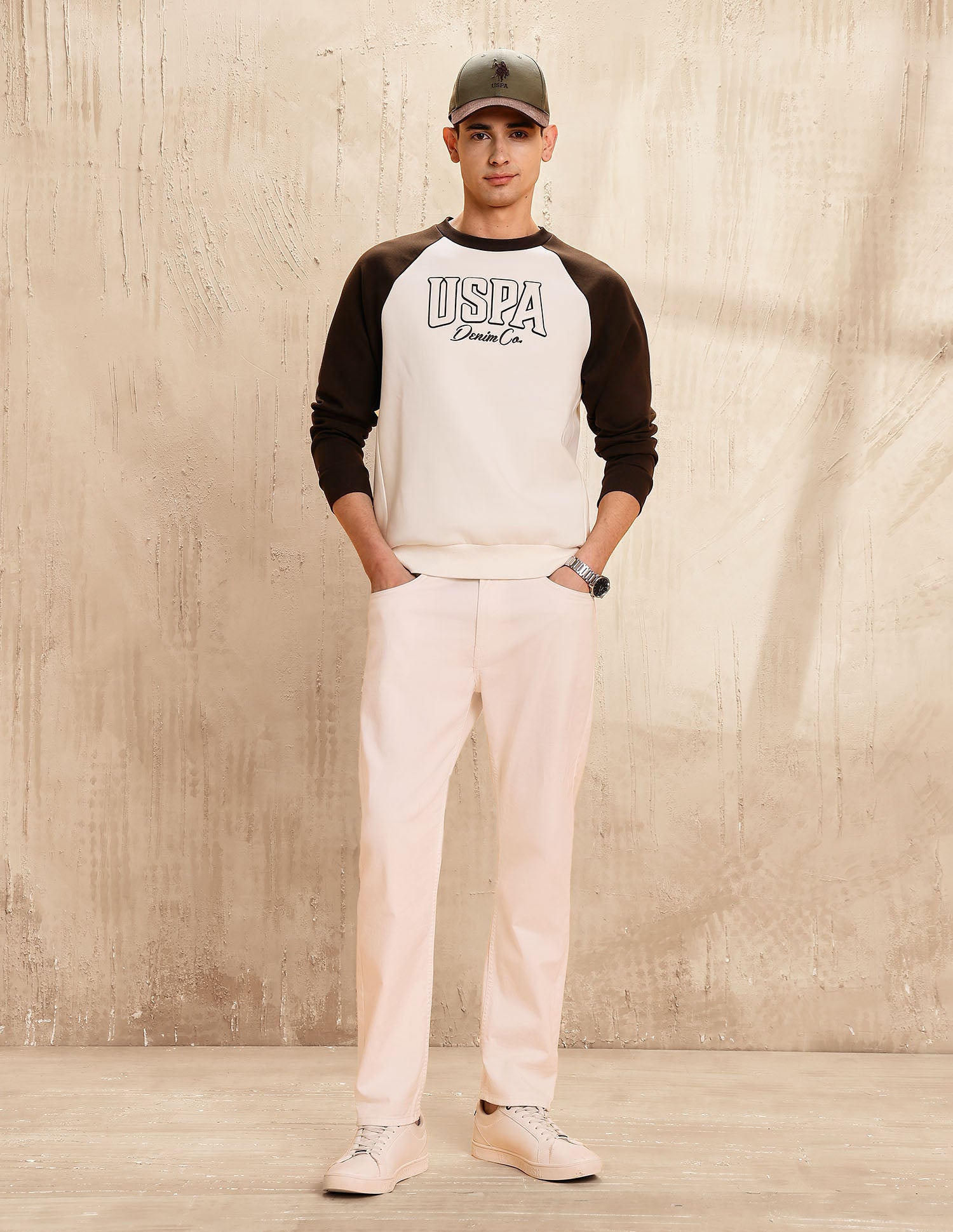 Brand Embossed Legend Of Horseshoe Sweatshirt Ivory - U.S. POLO ASSN. | Large