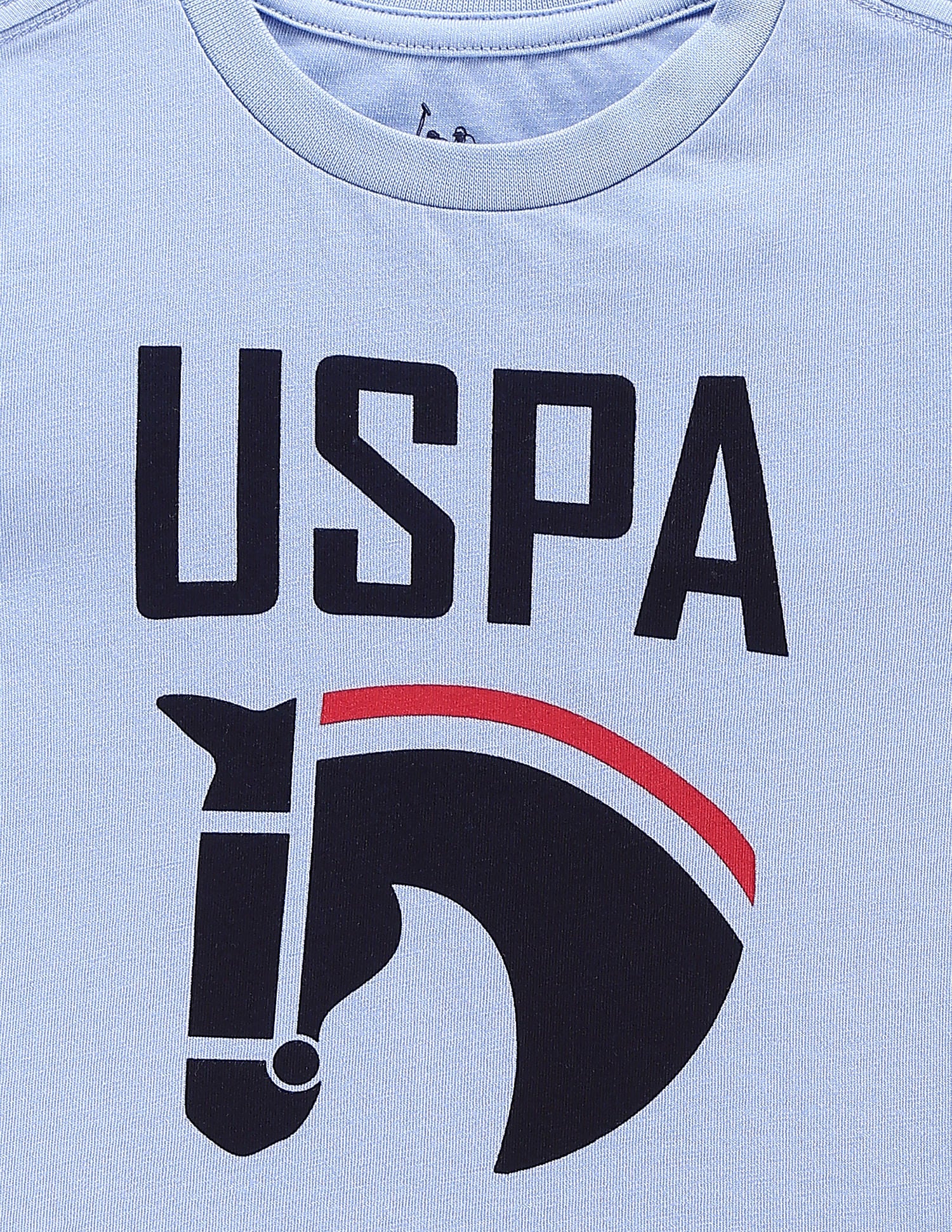 Brand Print Cotton T-Shirt Light Blue - U.S. POLO ASSN. | Large