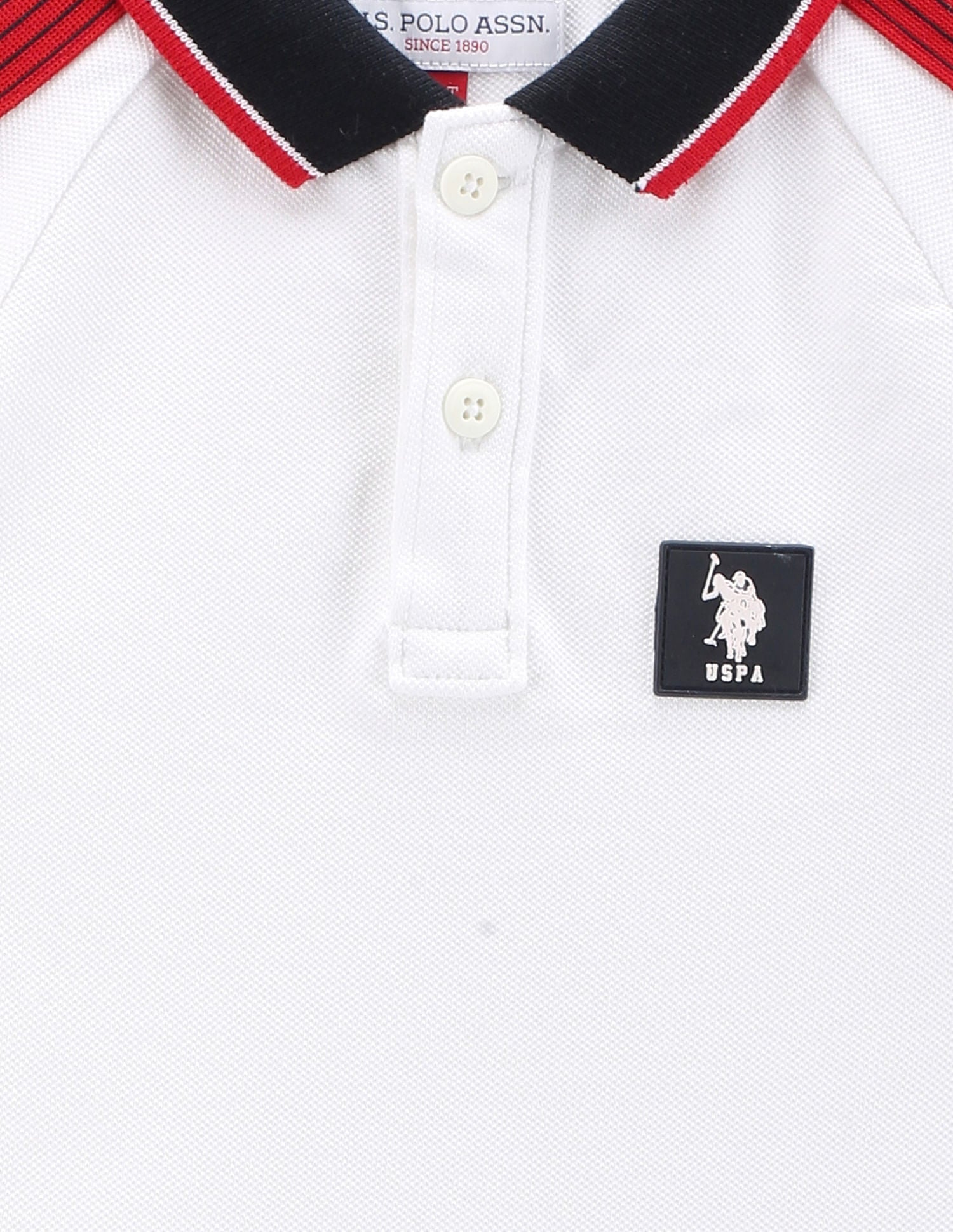 Boys Taped Cotton Polo Shirt White - U.S. POLO ASSN. | Large
