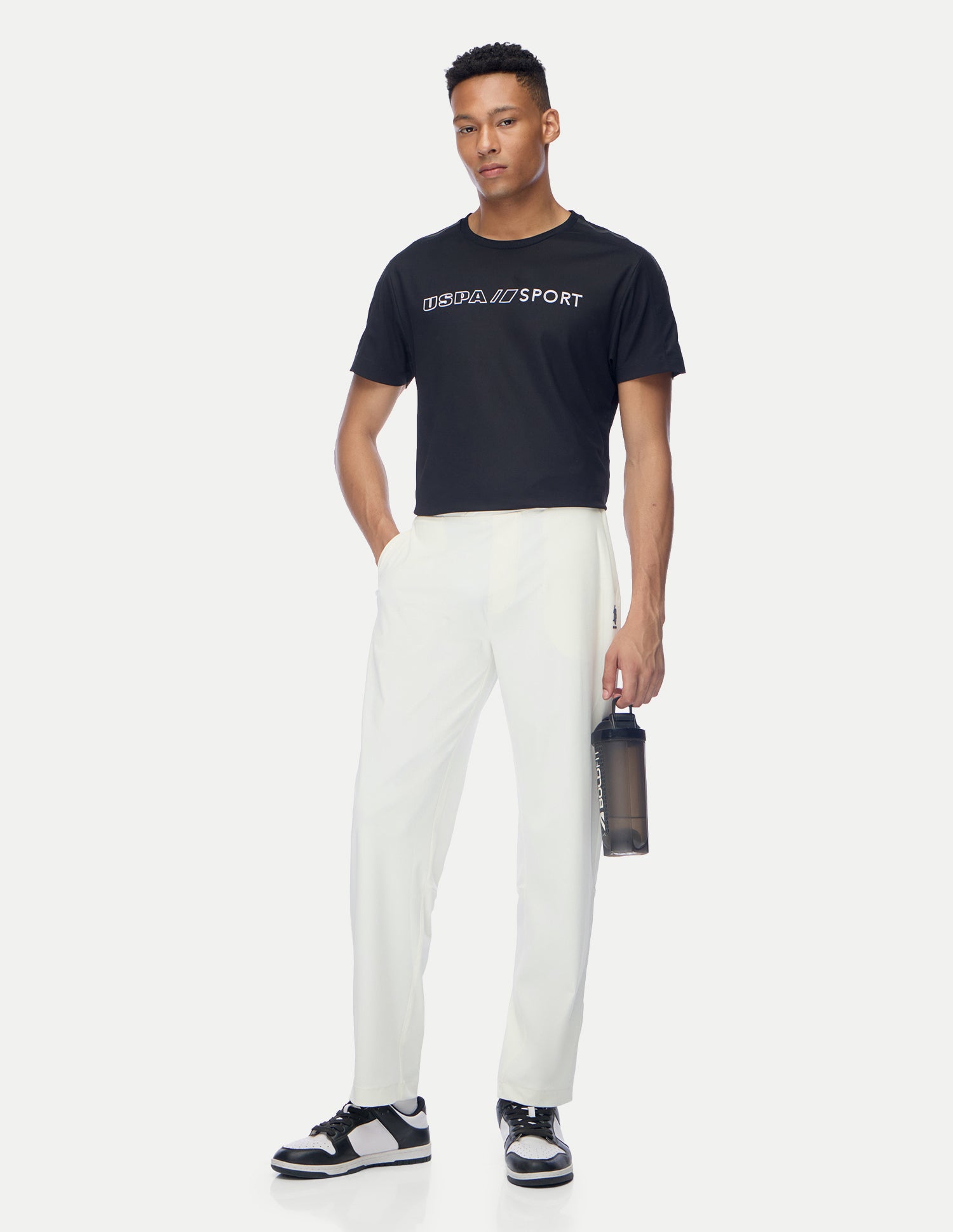 Mid Rise Regular Fit Active Track Pants White - U.S. Polo Assn. India | Large