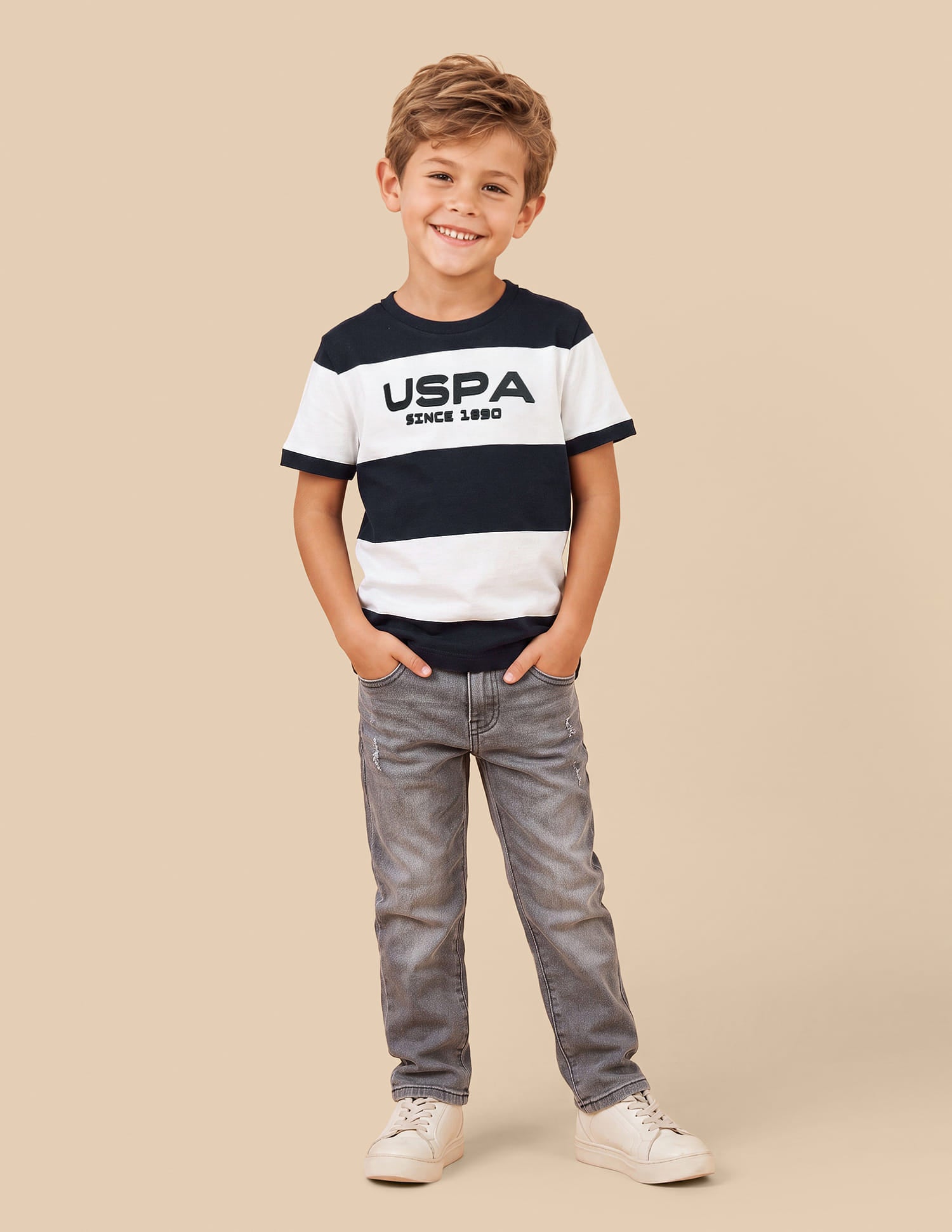 Horizontal Striped Regular Fit T-Shirt Blue - U.S. Polo Assn. India | Large