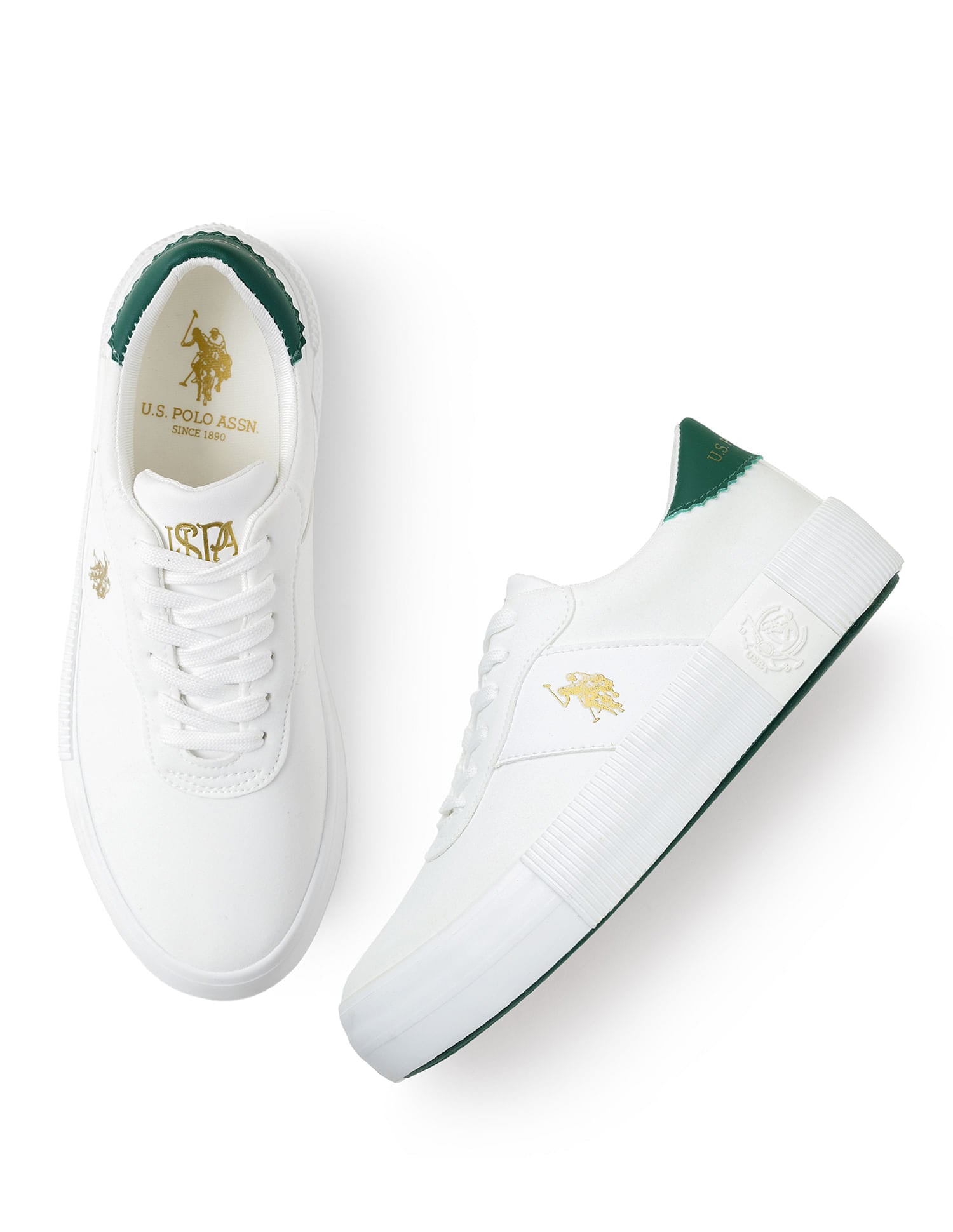 Women Cordela Solid Sneakers White - U.S. Polo Assn. India | Large