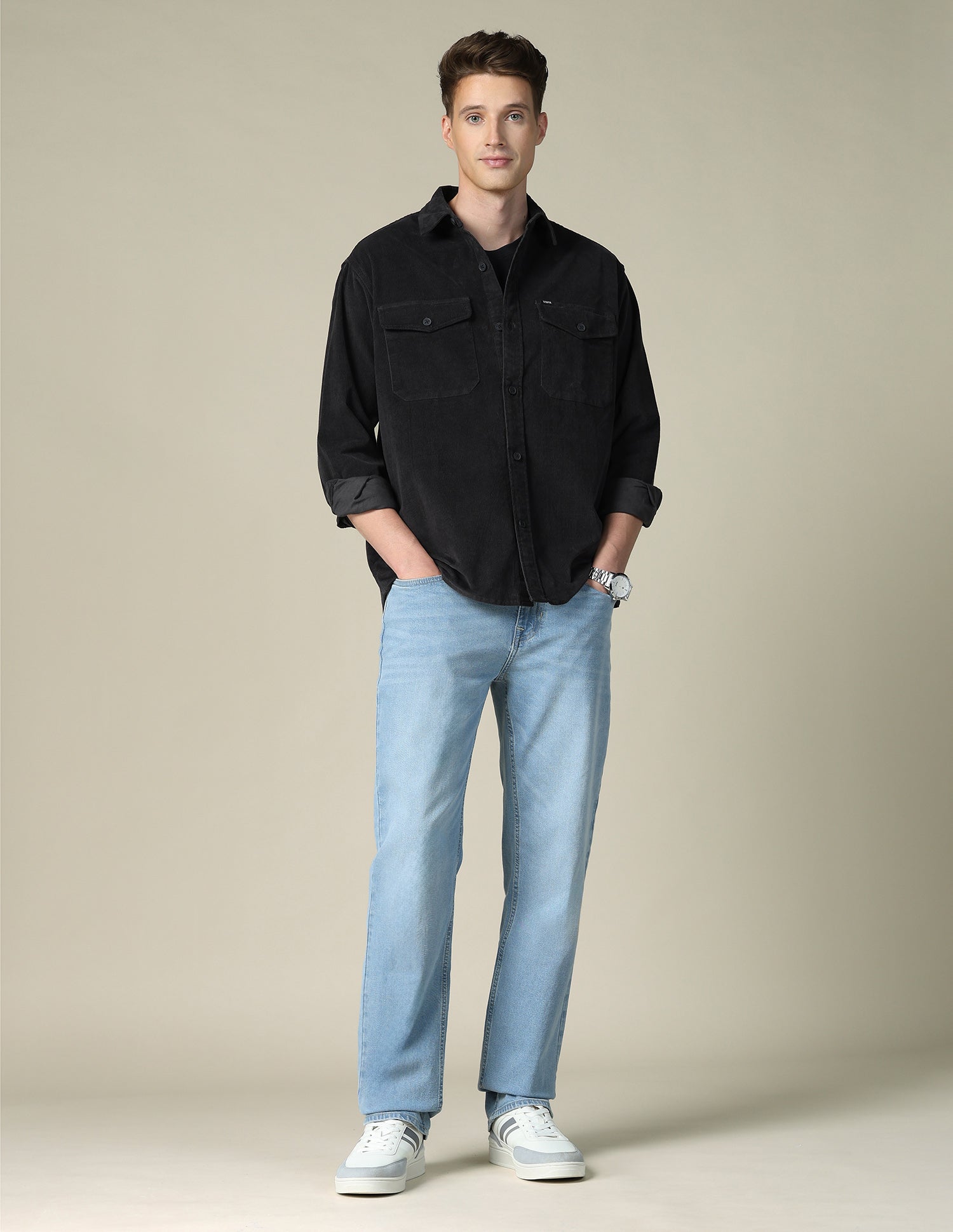 Corduroy Regular Fit Shacket Black - U.S. POLO ASSN. | Large