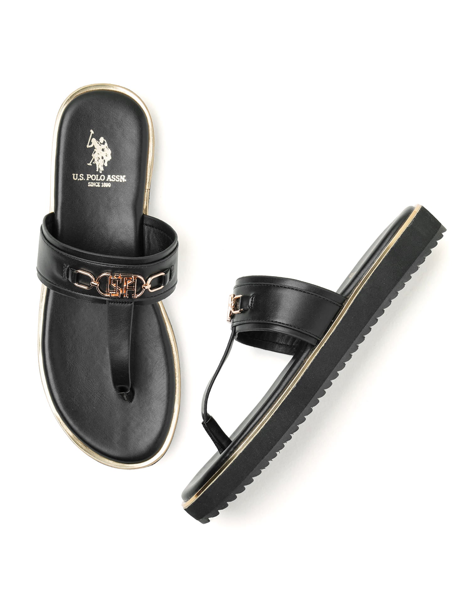 Women Comfort EVA Flat Matilde Sandals Black - U.S. Polo Assn. India | Large