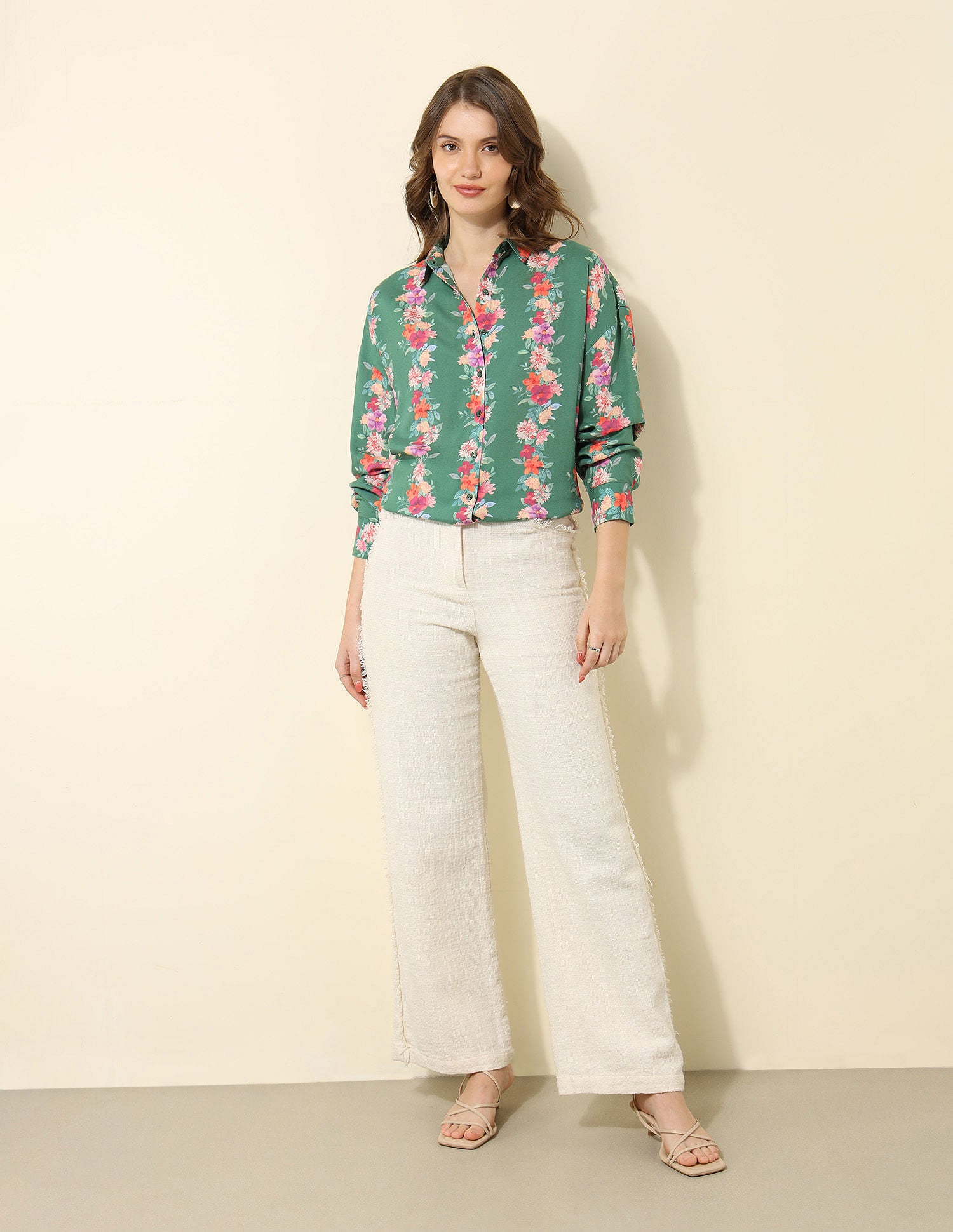 Floral Printed Regular Fit Shirt Green - U.S. POLO ASSN. | Large