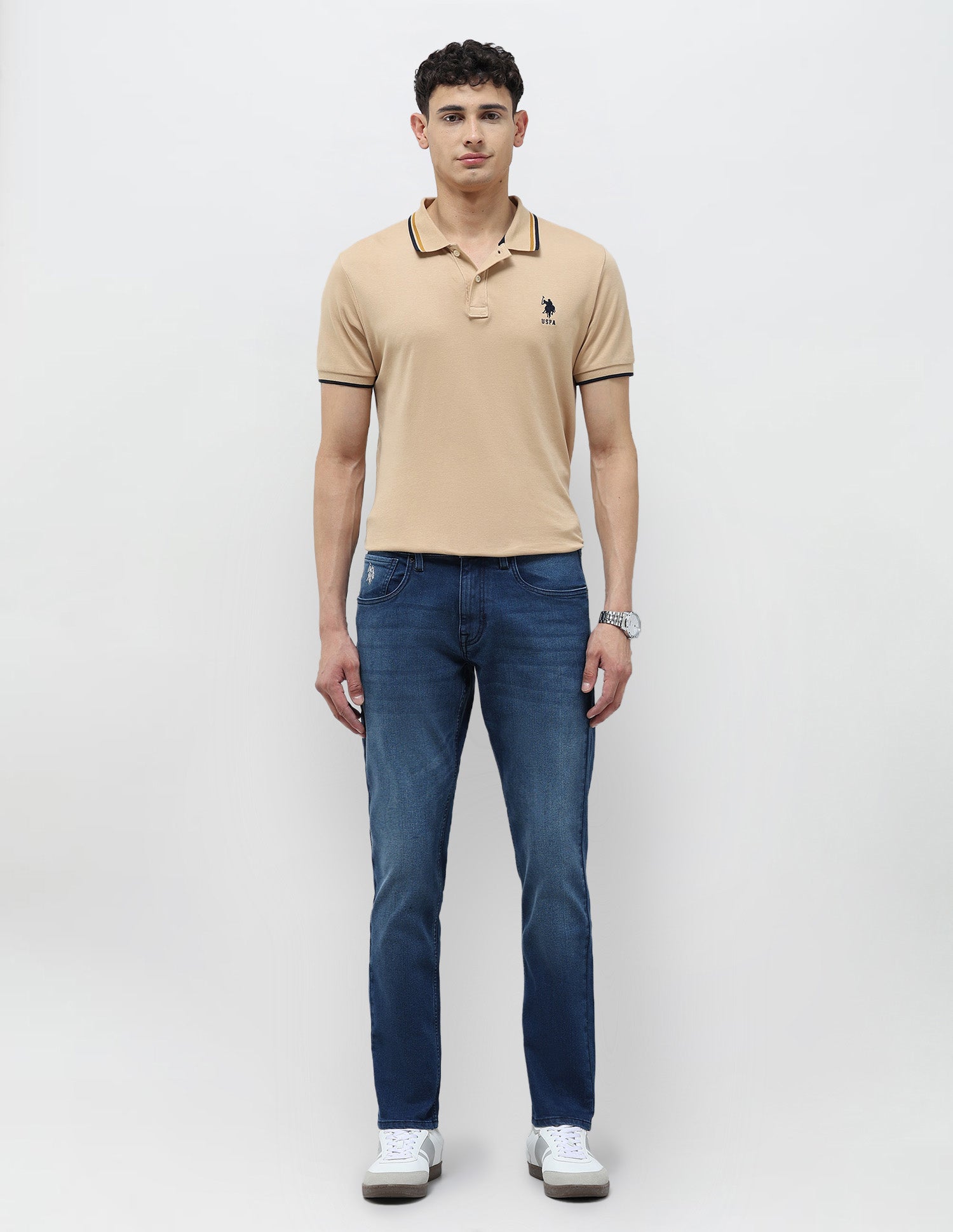 Brandon Slim Tapered Fit Blue Jeans Indigo - U.S. POLO ASSN. | Large