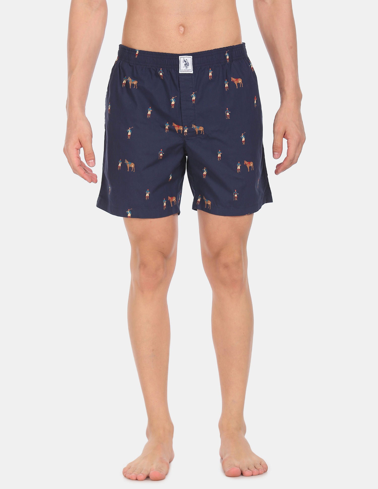 Signature Logo Pure Cotton I108 Boxers - Pack Of 1 Navy - U.S. POLO ASSN. | Large