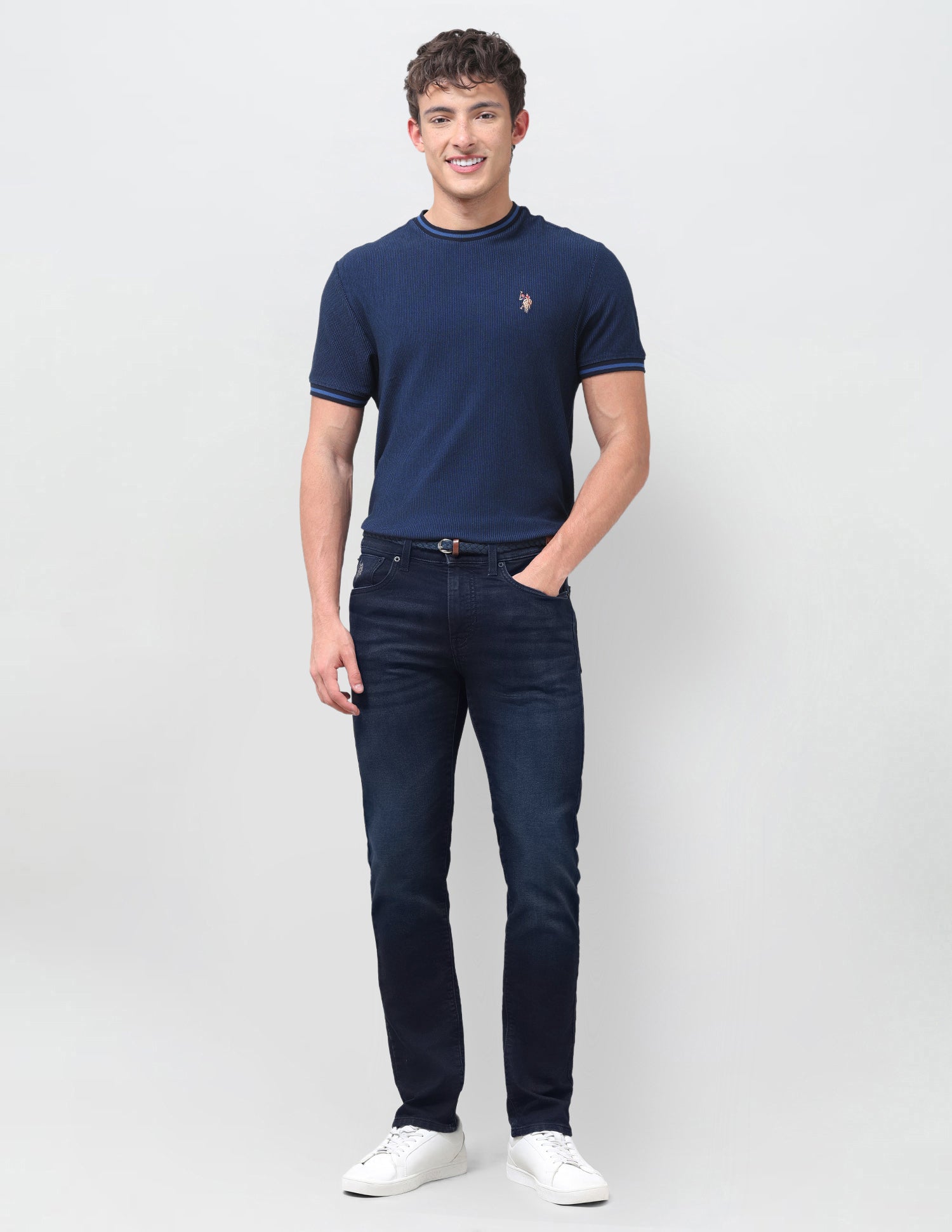 Regallo Skinny Fit Blue Jeans Dark Blue - U.S. Polo Assn. India | Large