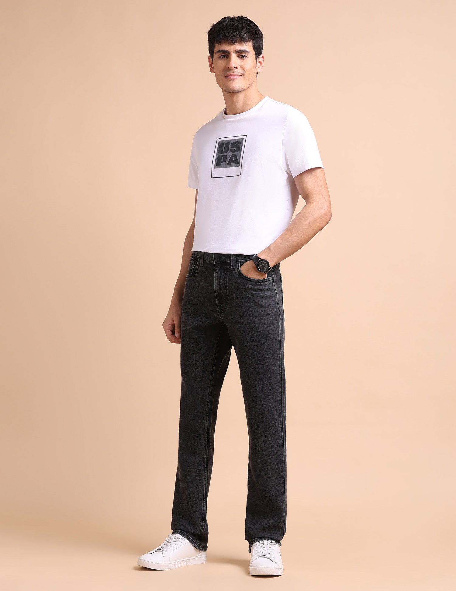 Harold Slim Straight Fit Grey Jeans Dark Grey - U.S. POLO ASSN. | Large