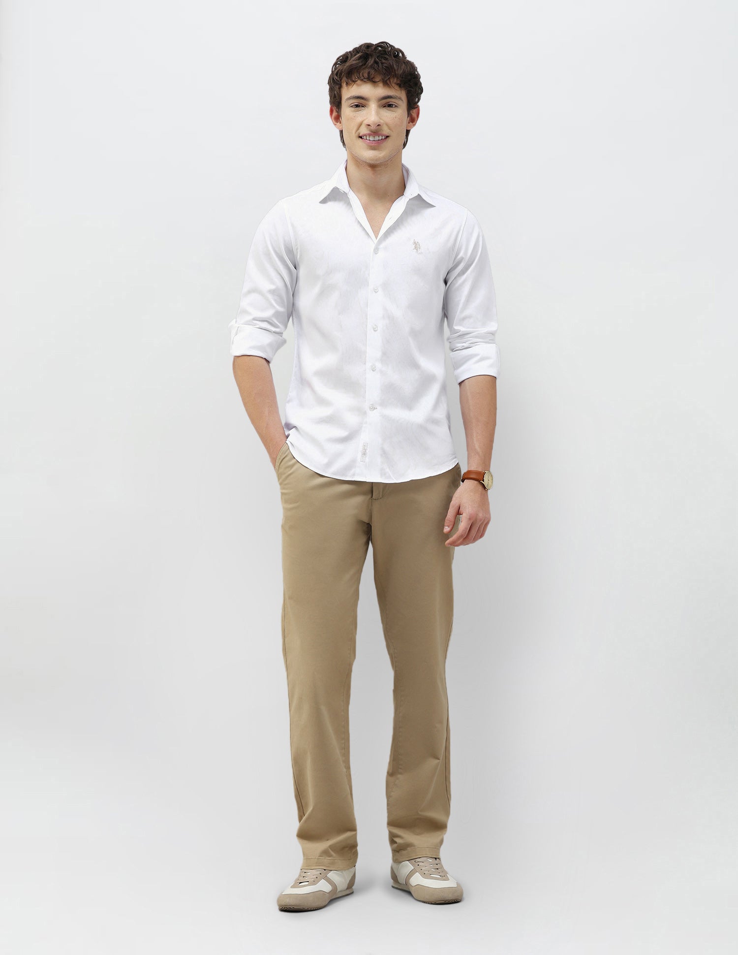 Premium Whites Tailored Fit Shirt White - U.S. Polo Assn. India | Large