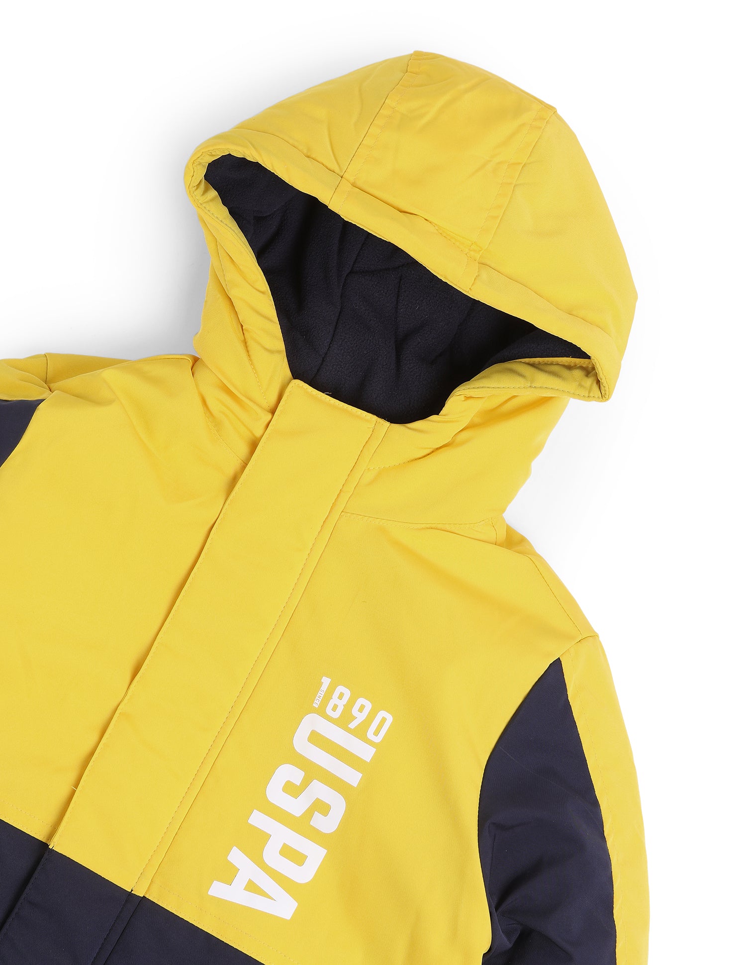 Boys Colour Blocked Hooded Jacket Yellow - U.S. POLO ASSN. | Large