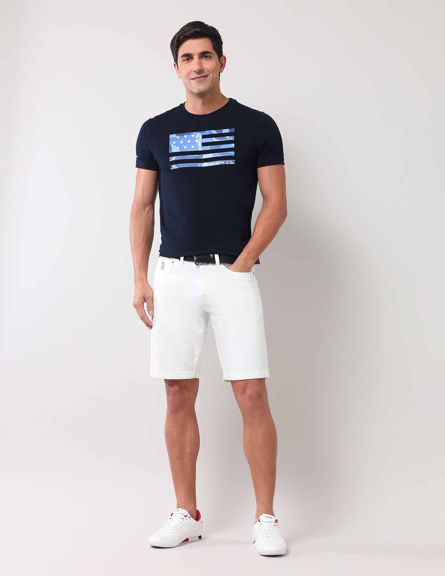 Brand Printed Muscle Fit T-Shirt Navy - U.S. POLO ASSN. | Large