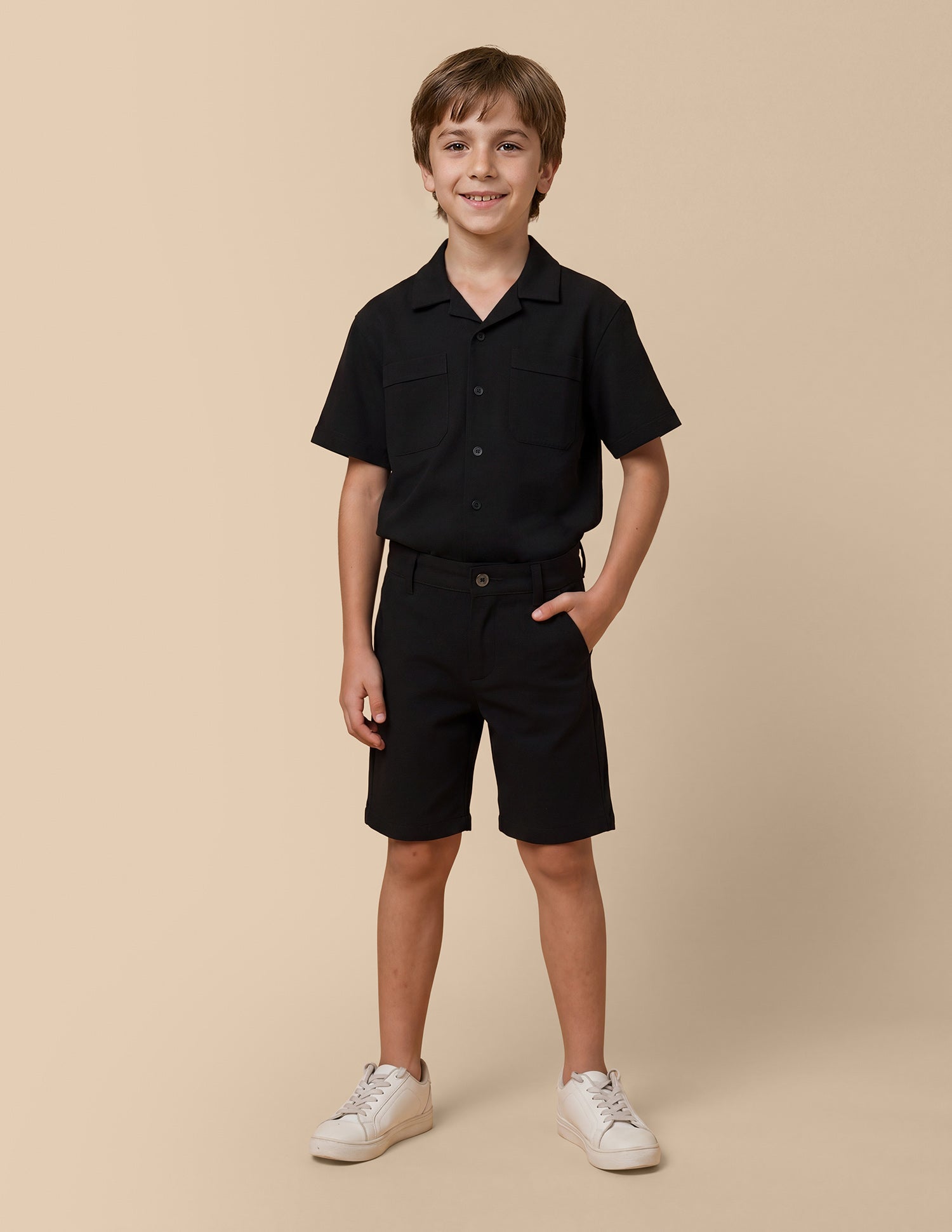 Slim Fit Mid Rise Shorts Black - U.S. Polo Assn. India | Large