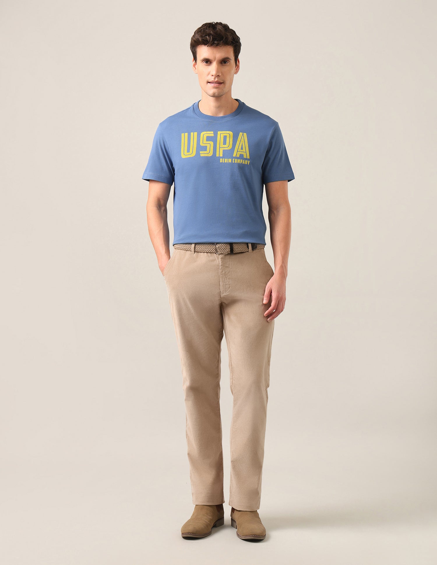 Brand Printed Regular Fit T-Shirt Dark Blue - U.S. Polo Assn. India | Large