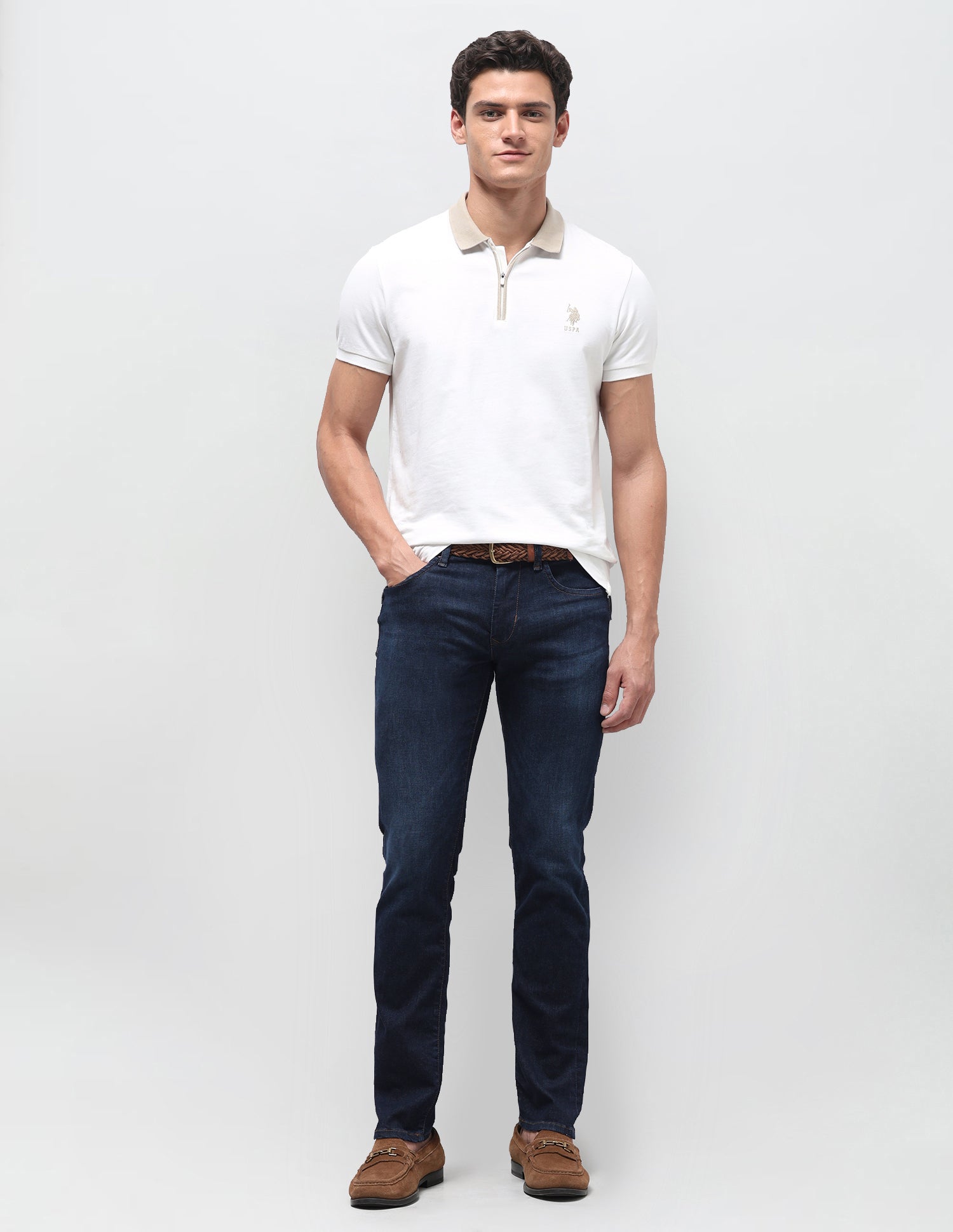 Regallo Skinny Fit Blue Jeans Dark Blue - U.S. Polo Assn. India | Large