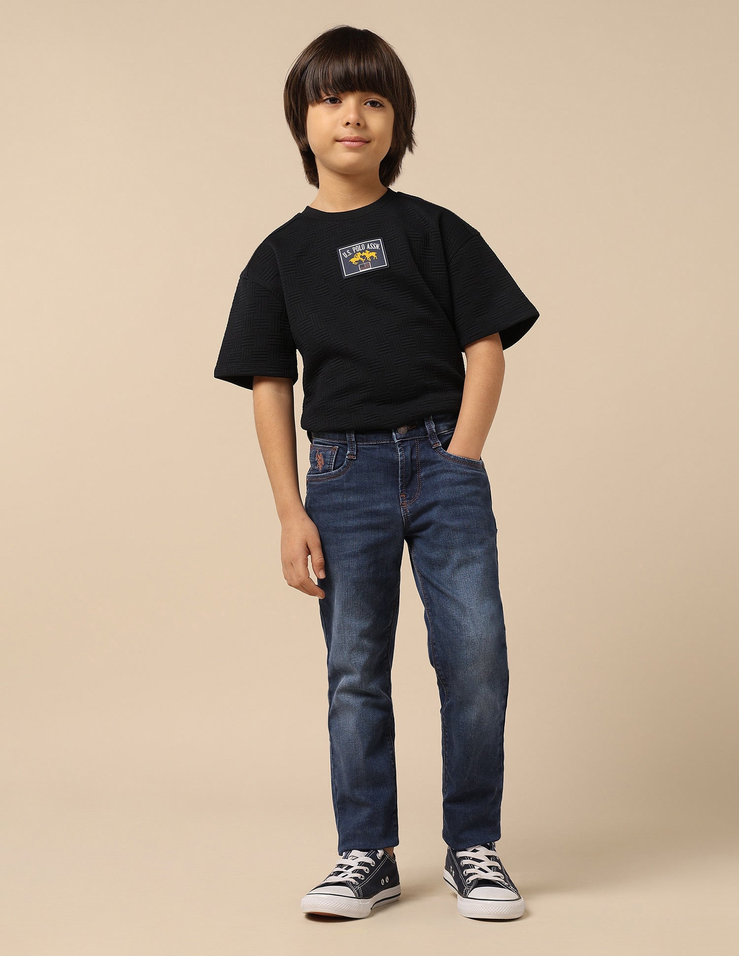 Boys Whiskered Slim Fit Jeans Mid Wash - U.S. POLO ASSN. | Large