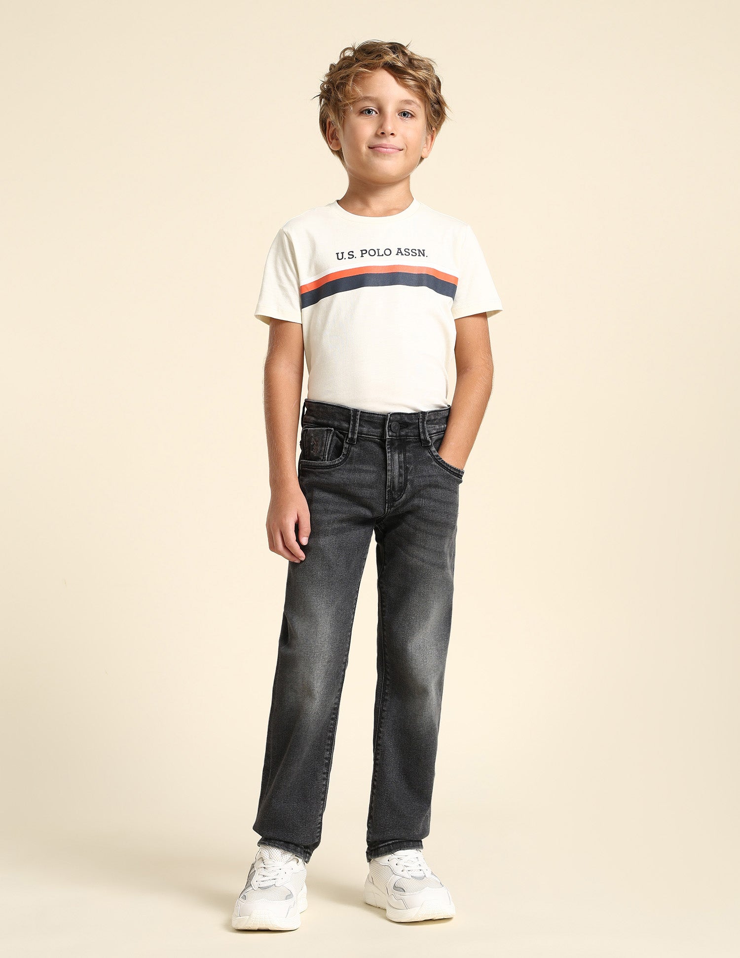 Boys Relaxed Fit Grey Jeans Dark Grey - U.S. POLO ASSN. | Large