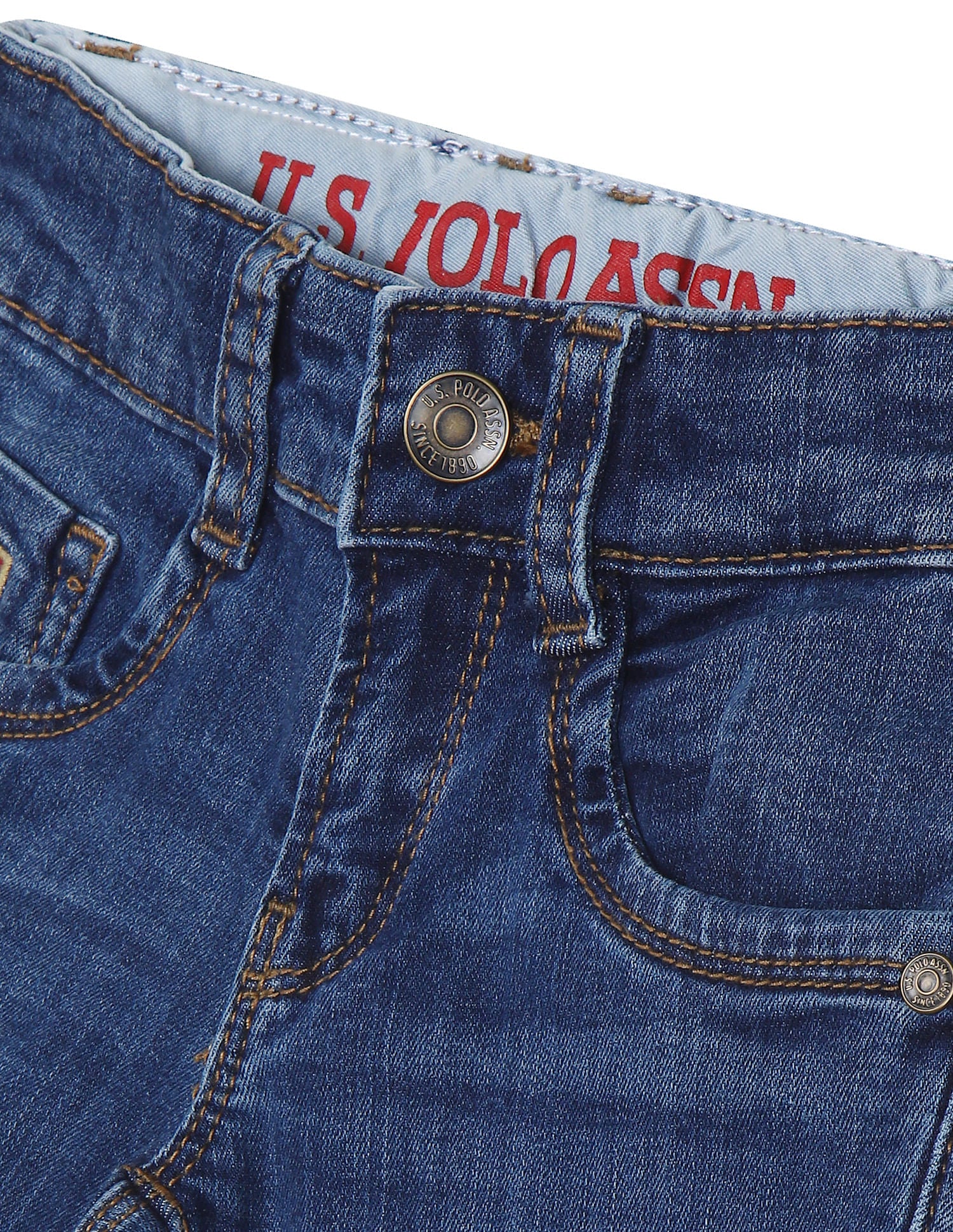 Skinny Fit Wash Jeans Blue - U.S. Polo Assn. India | Large