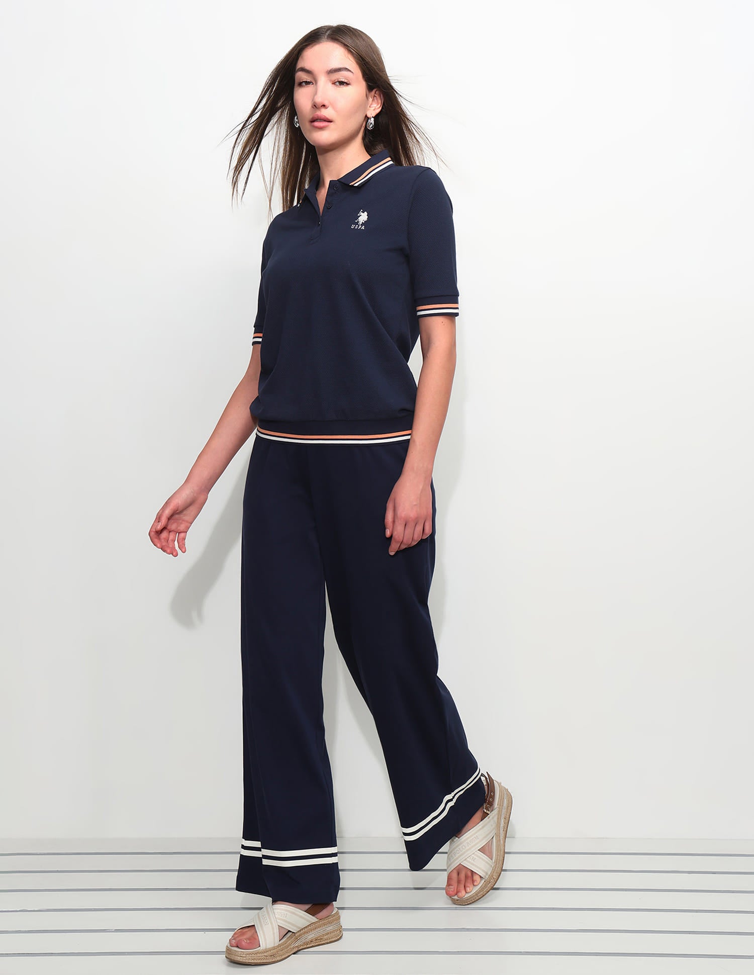 Relaxed Fit Solid Polo Shirt Blue - U.S. Polo Assn. India | Large