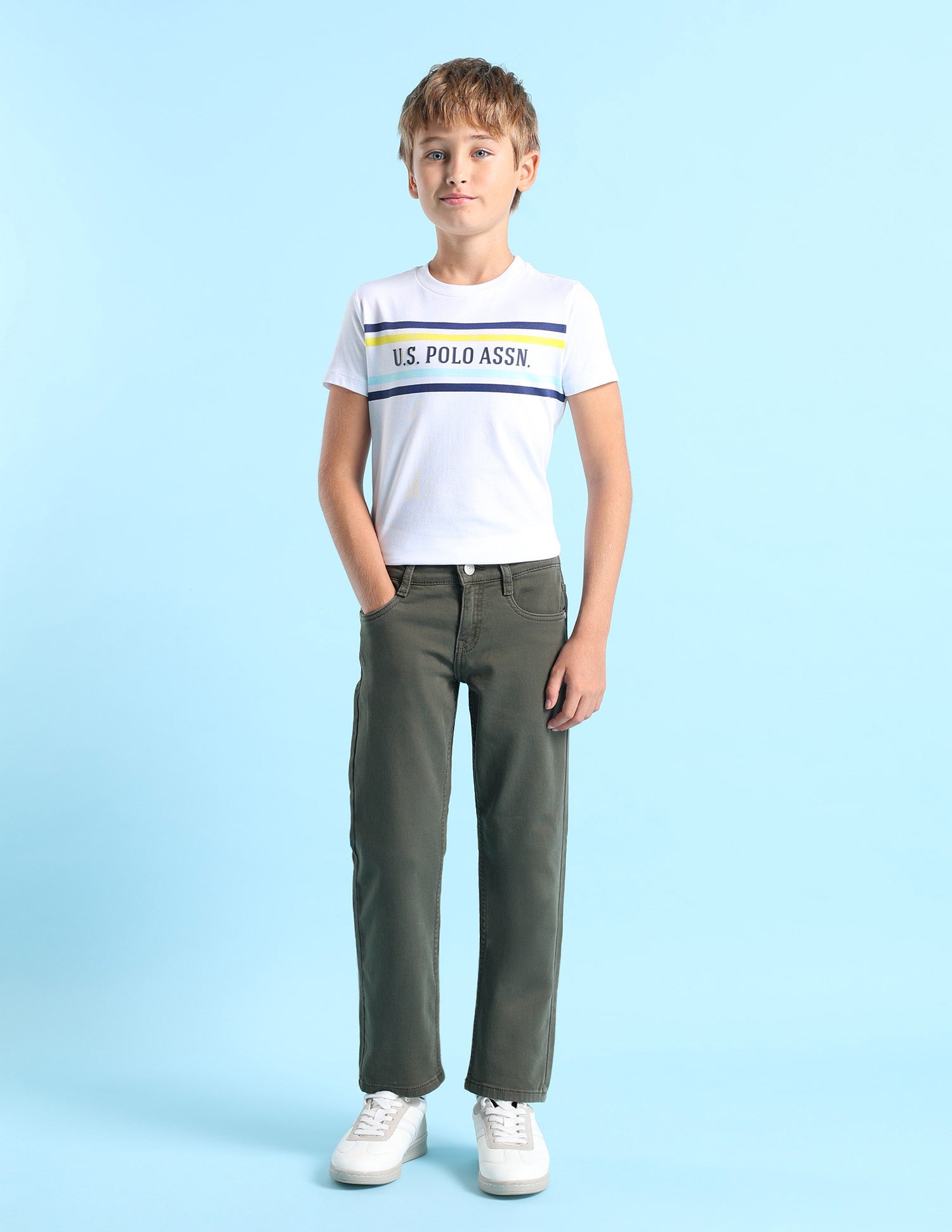 Boys Relaxed Fit Mid Rise Jeans Green - U.S. POLO ASSN. | Large