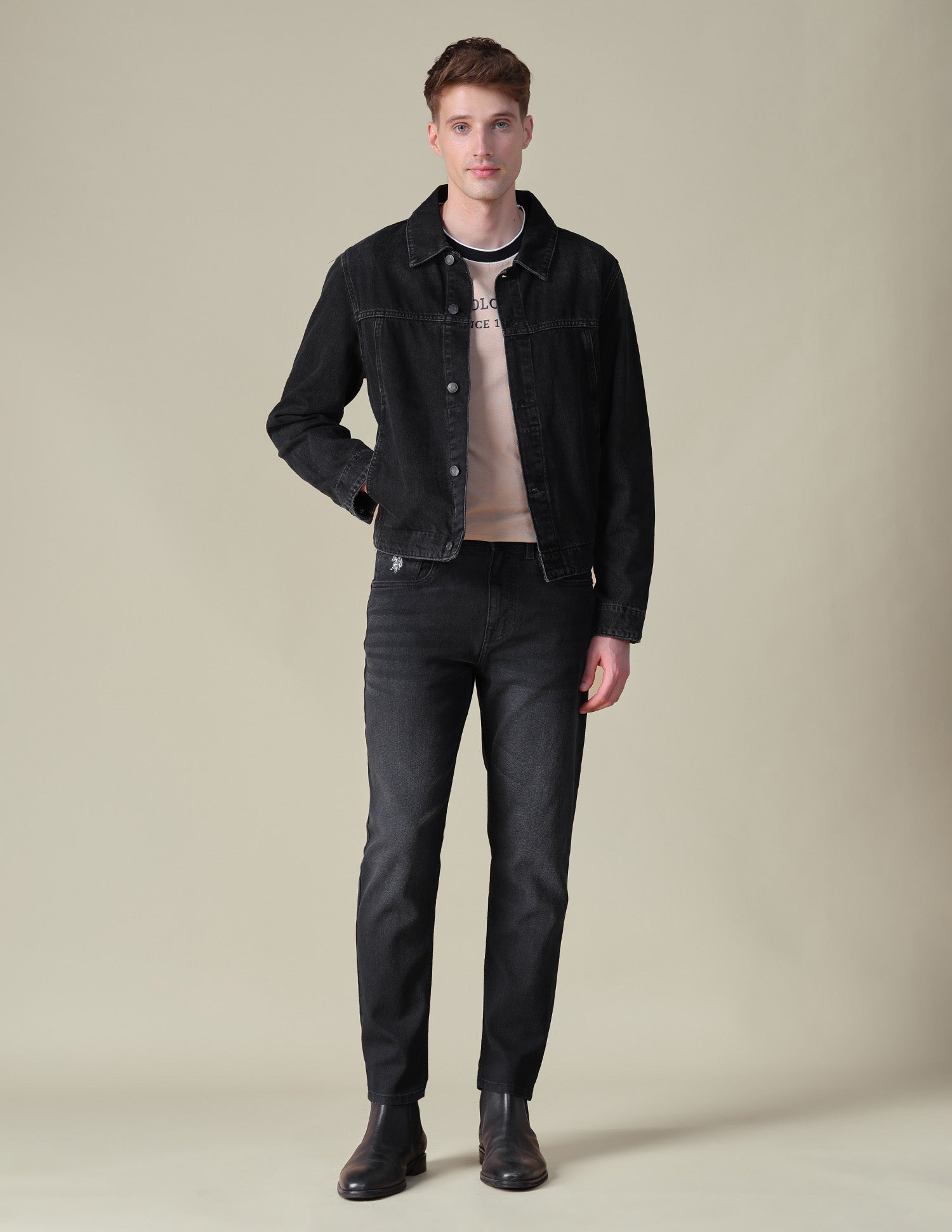 Comfort Cropped Fit Black Jeans Black - U.S. POLO ASSN. | Large