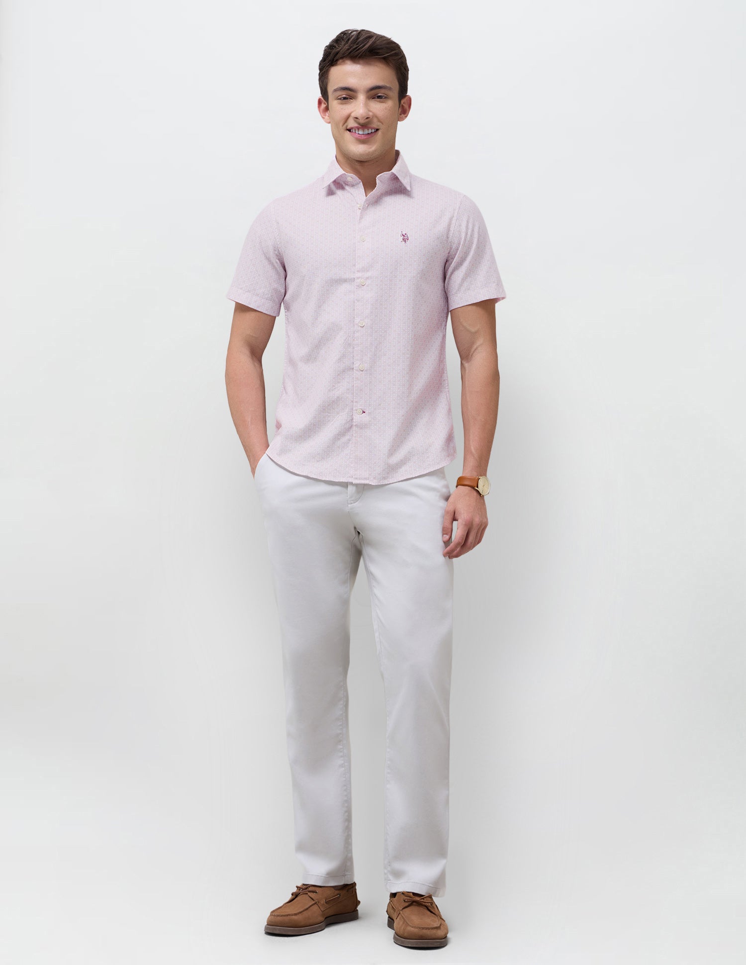 Floral Geometric Regular Fit Shirt Maroon - U.S. Polo Assn. India | Large