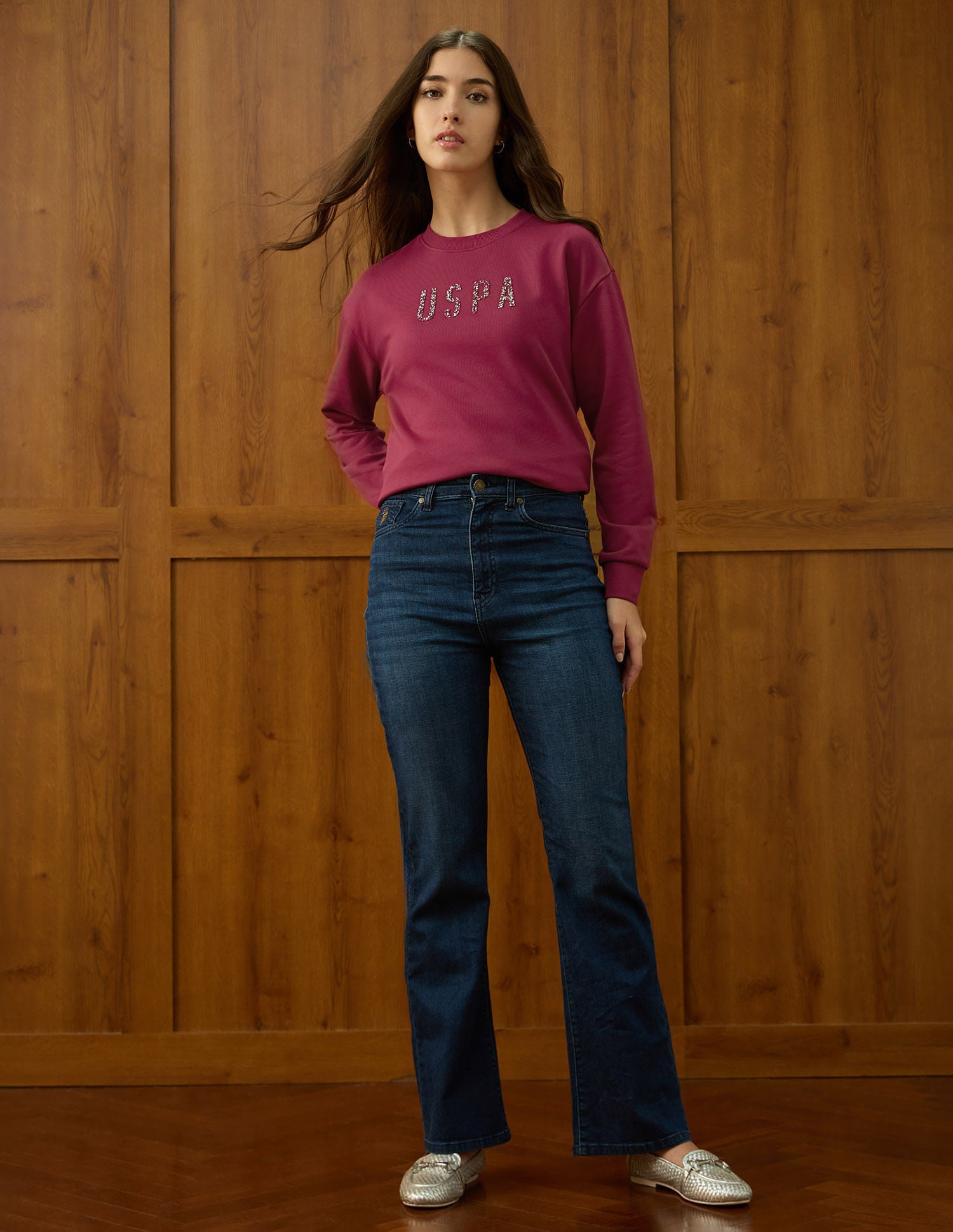 Solid Drop Shoulder Sweatshirt Pink - U.S. POLO ASSN. | Large