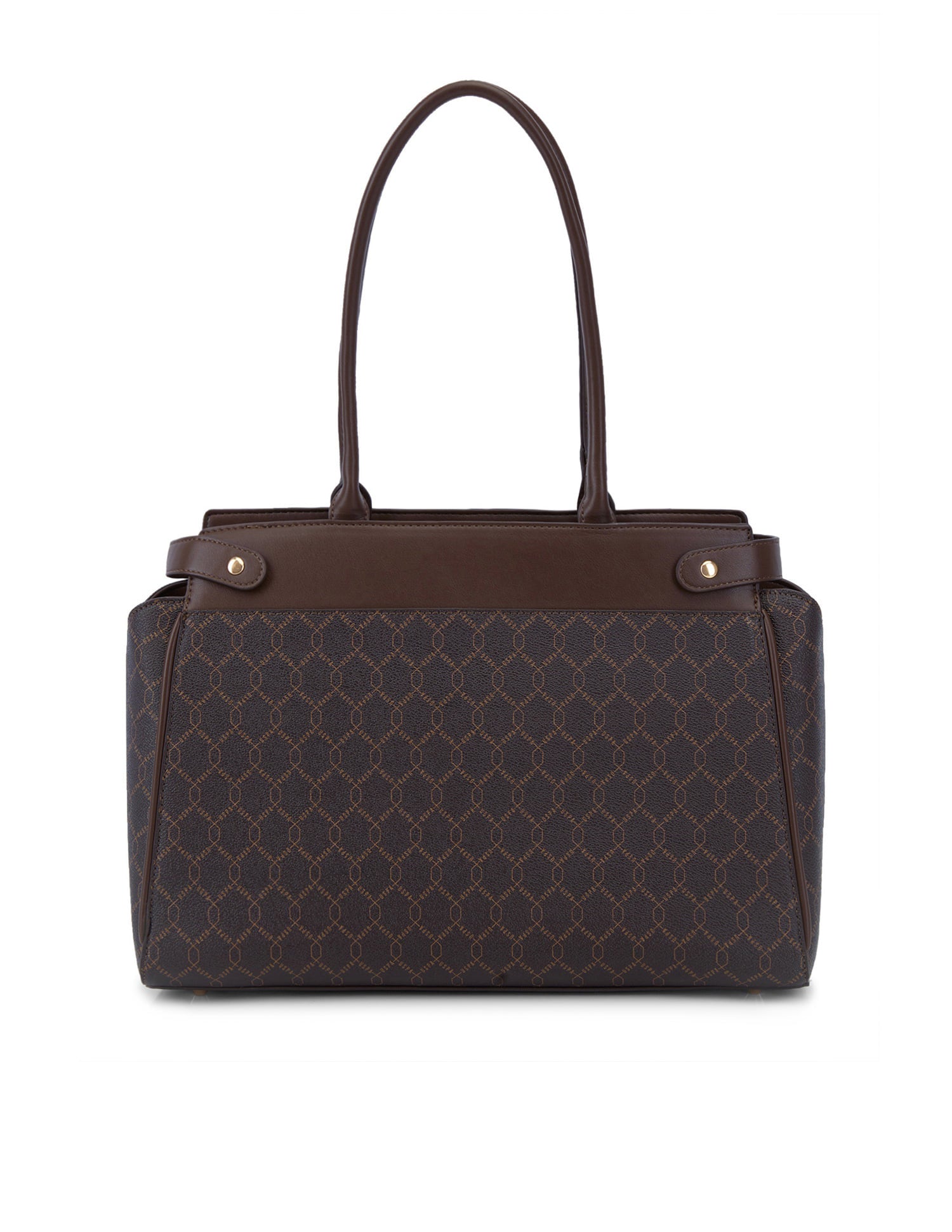 Claudine Monogram Tote Bag Dark Brown - U.S. Polo Assn. India | Large