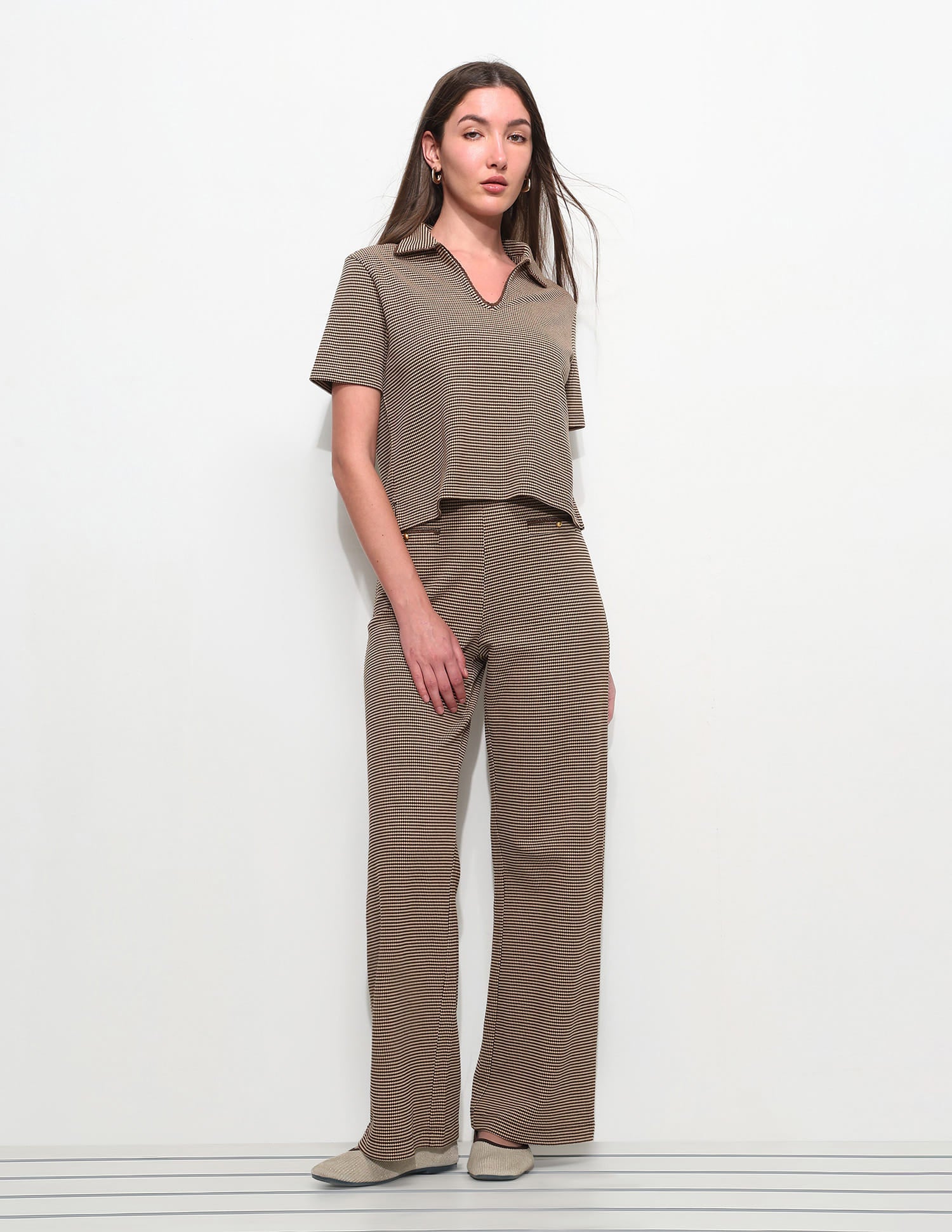 Textured Straight Fit Trousers Brown - U.S. Polo Assn. India | Large