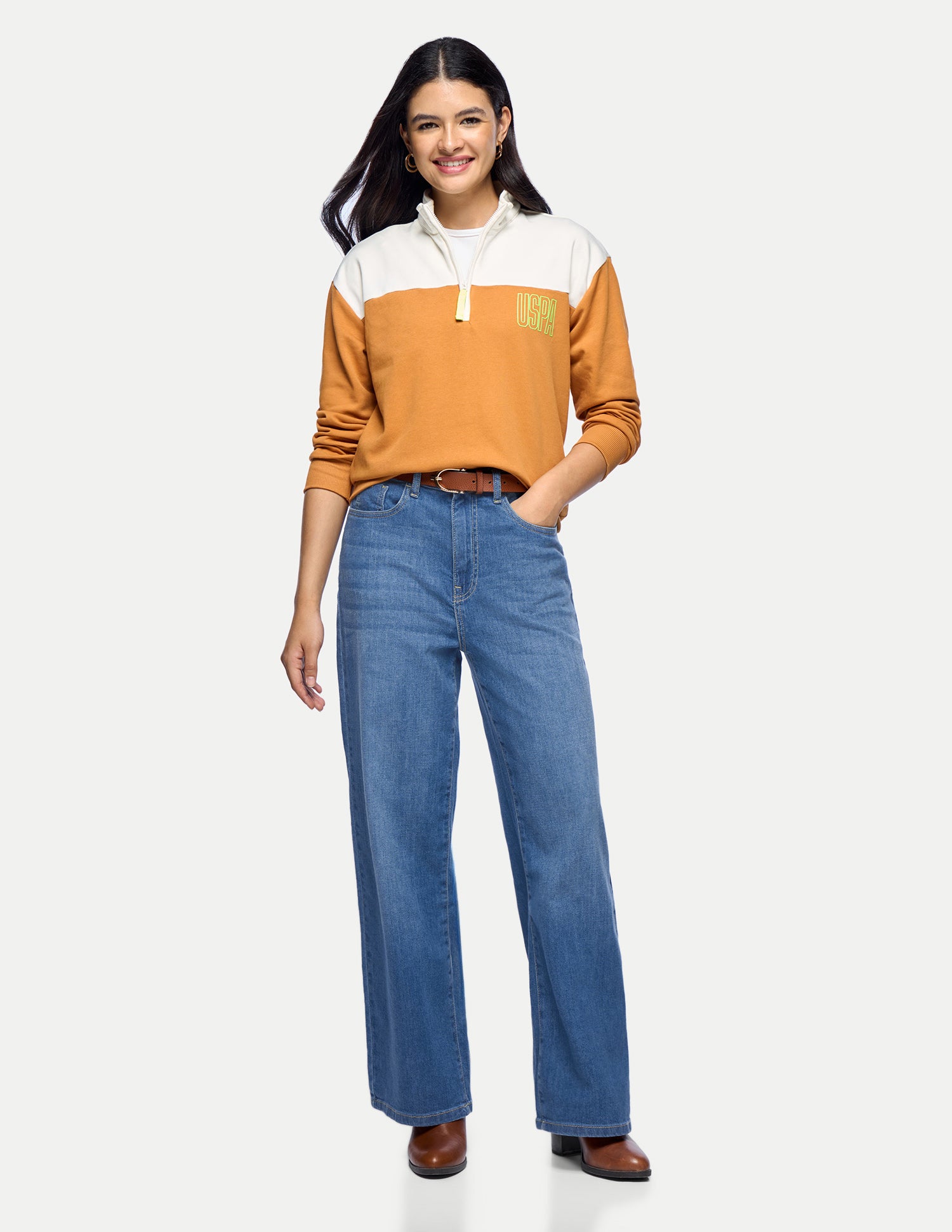 Wide Leg Fit Blue Light Weight Jeans Blue - U.S. Polo Assn. India | Large