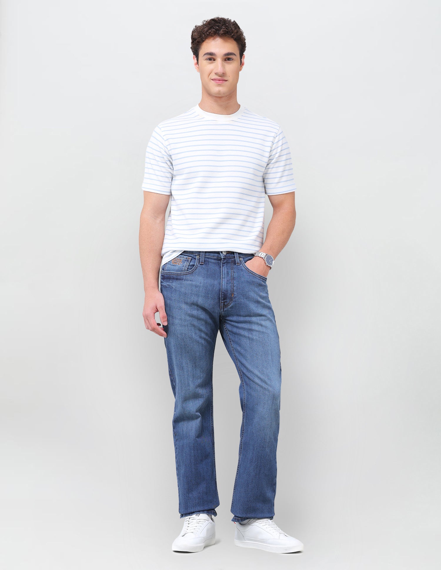 Connor Bootcut Fit Blue Jeans Mid Blue - U.S. Polo Assn. India | Large