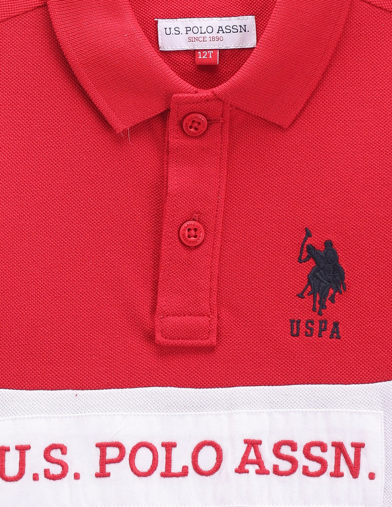 Boys Colour Block Polo Shirt Red - U.S. POLO ASSN. | Large