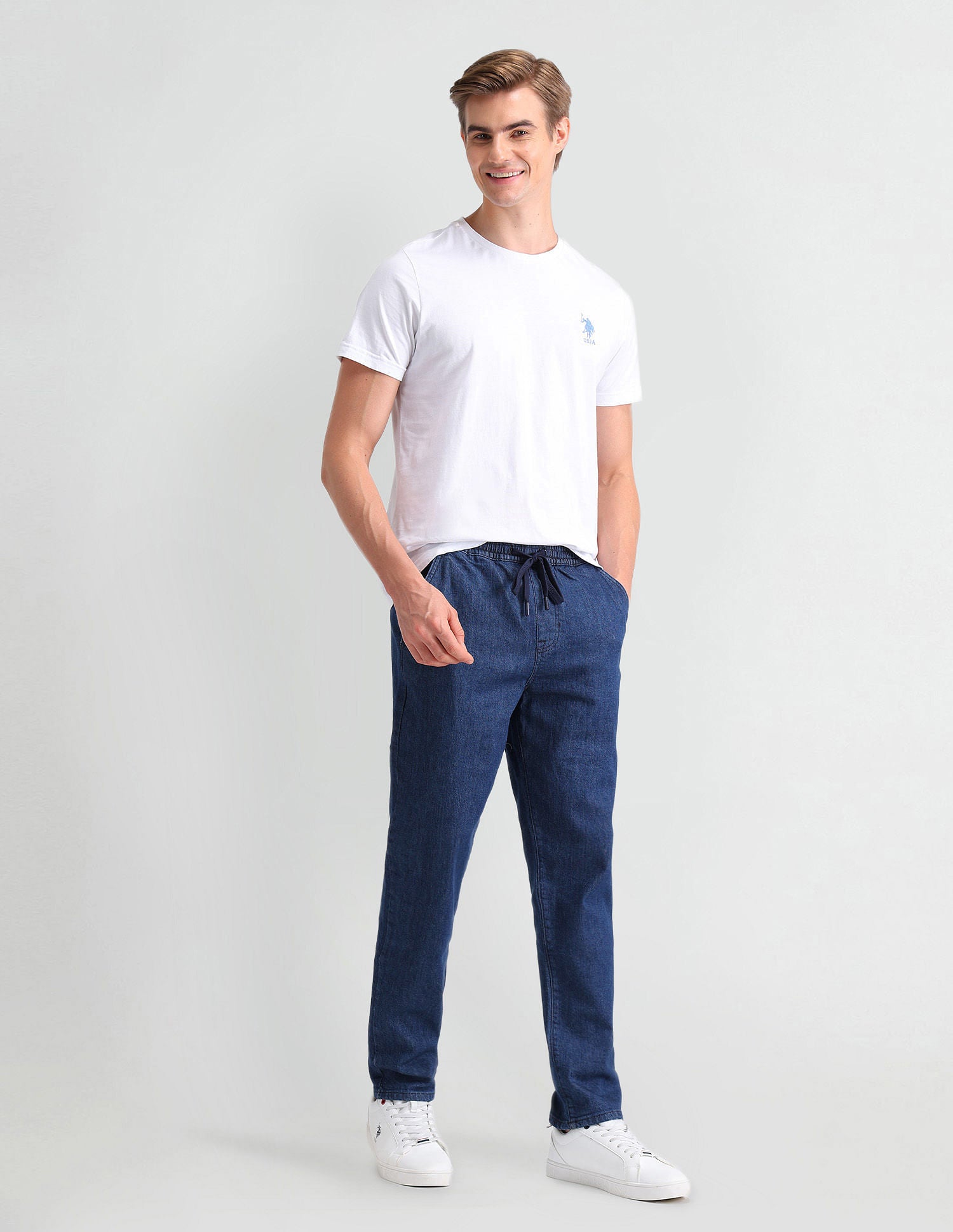 Slim Fit Blue Jogger Jeans Blue - U.S. Polo Assn. India | Large