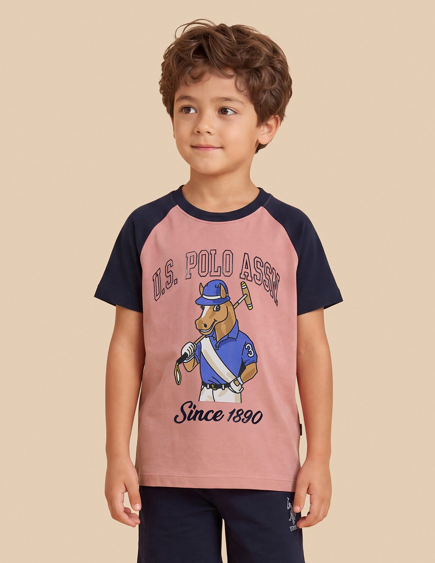 Graphic Printed Regular Fit T-Shirt Peach - U.S. Polo Assn. India | Large