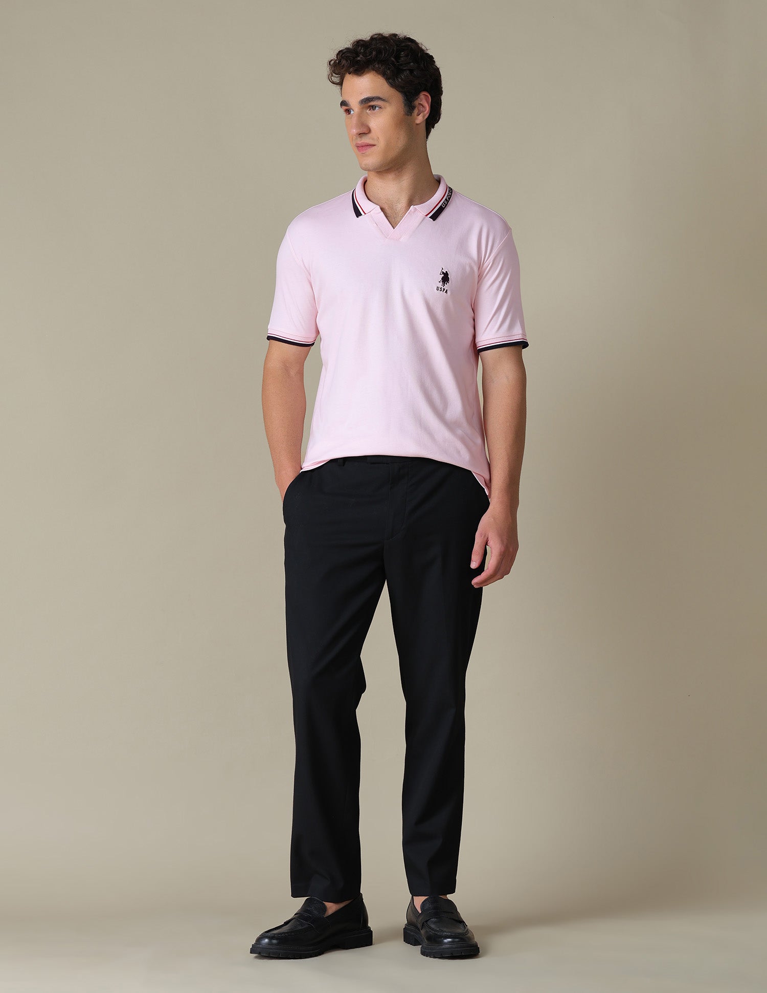 Solid Regular Fit Polo Shirt Pink - U.S. Polo Assn. India | Large