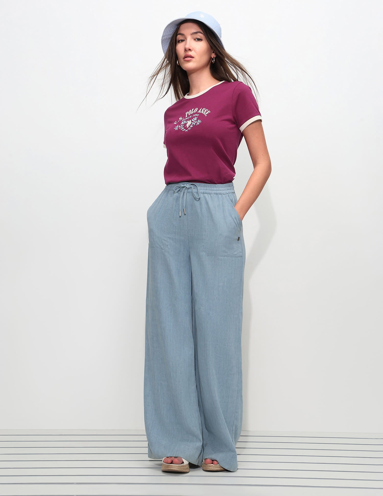 Regular Fit Brand Printed T-Shirt Wine - U.S. Polo Assn. India | Large