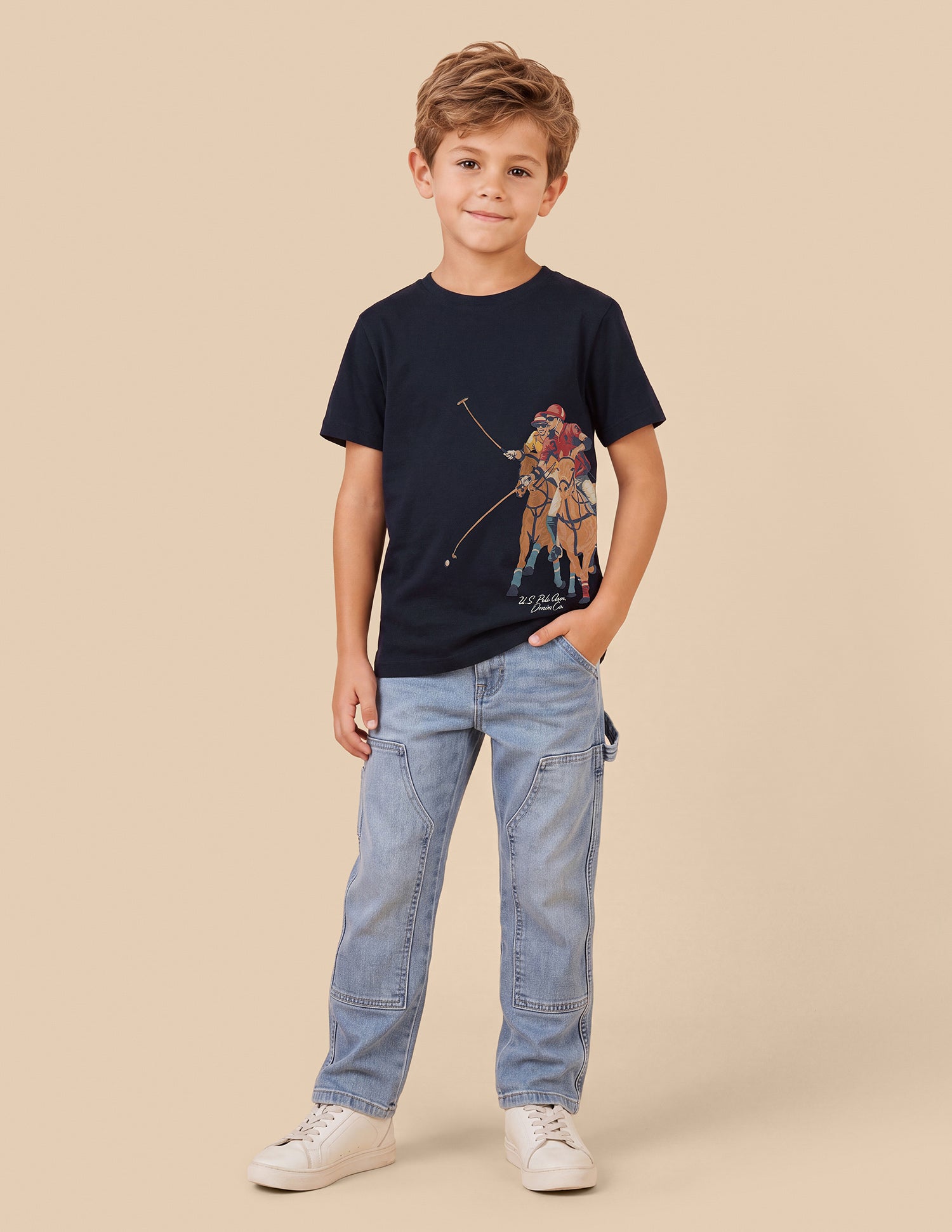 Graphic Brand Printed Regular Fit T-Shirt Navy - U.S. Polo Assn. India | Large