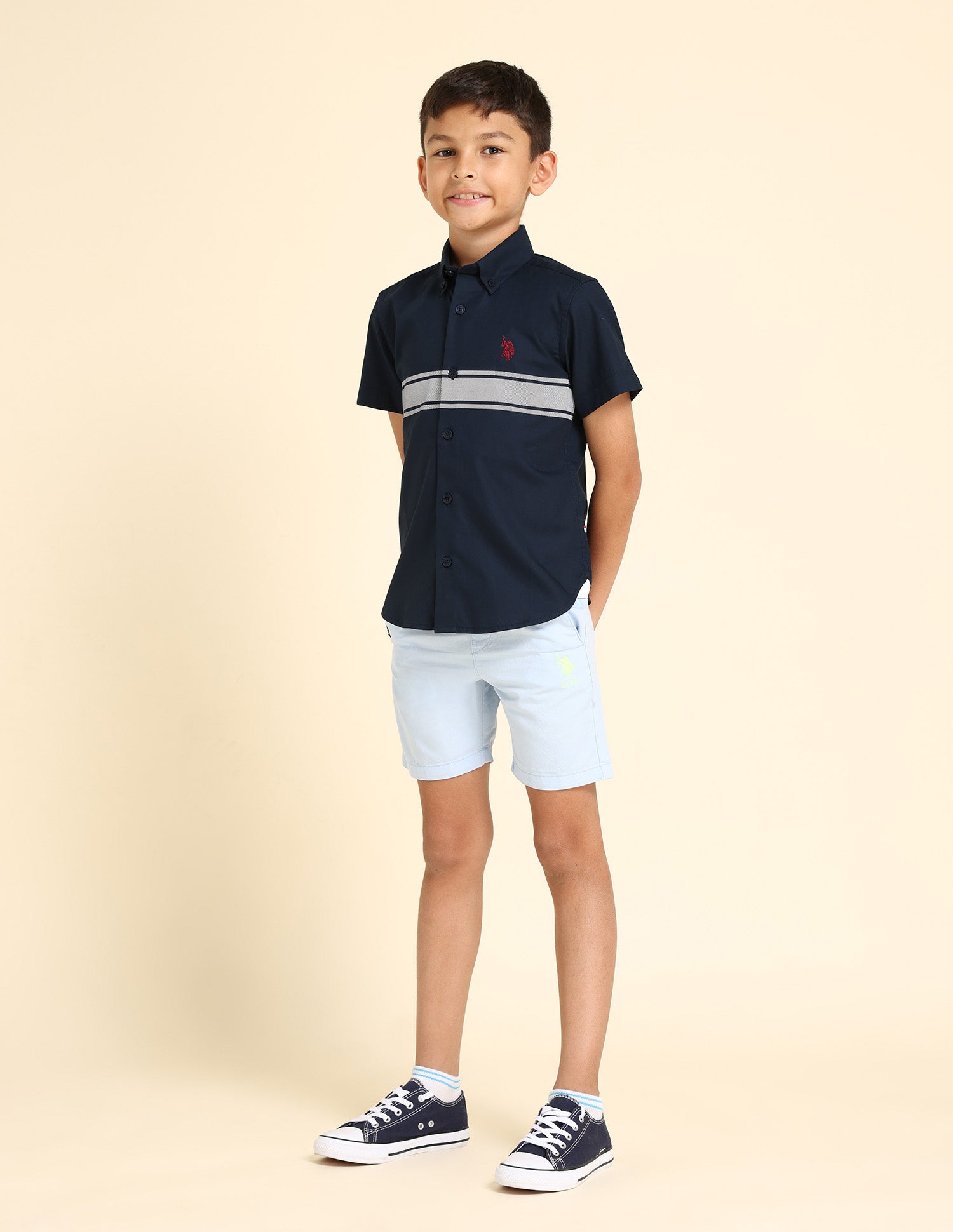 Boys Horizontal Stripe Shirt Navy - U.S. POLO ASSN. | Large