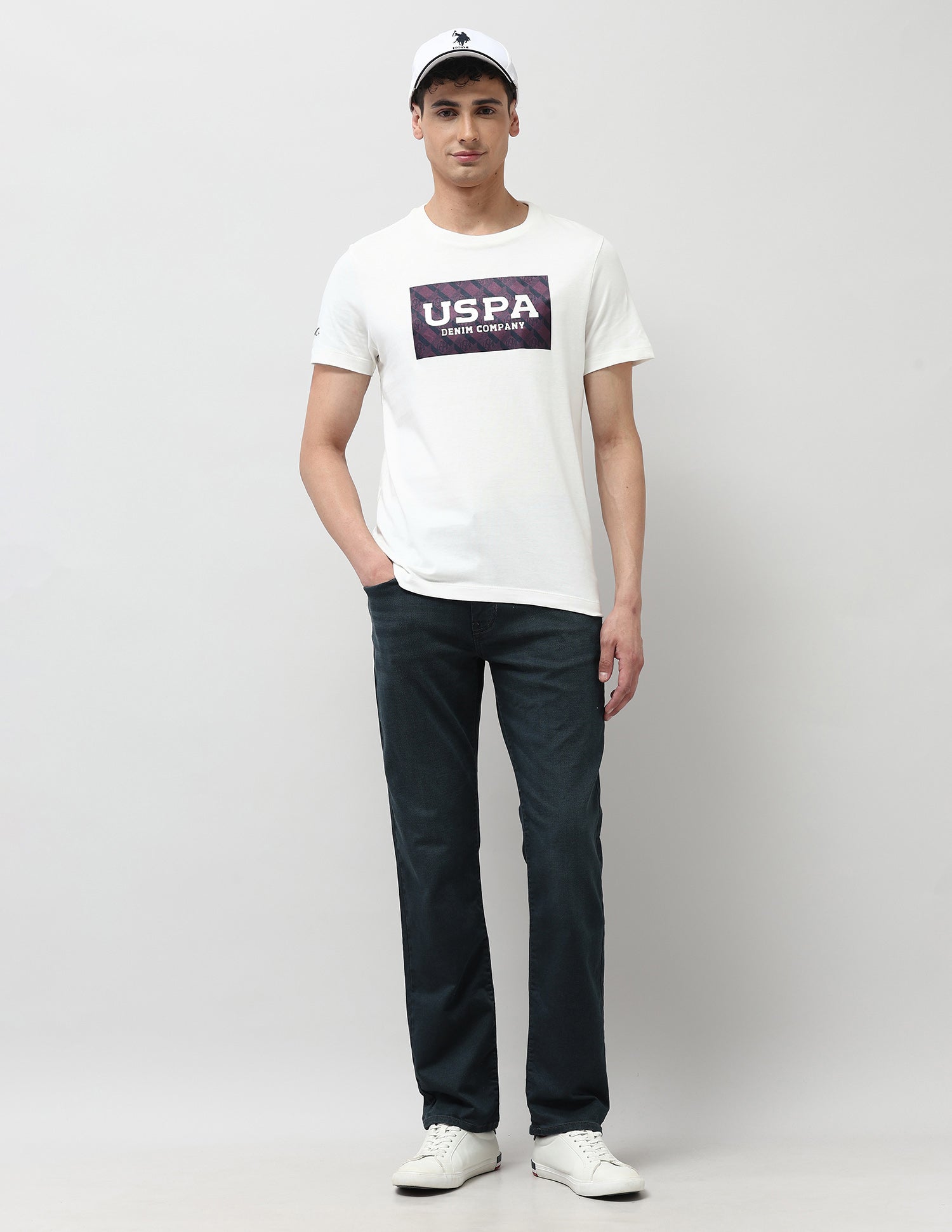 Intercollegiate Muscle Fit T- Shirt Ivory - U.S. POLO ASSN. | Large