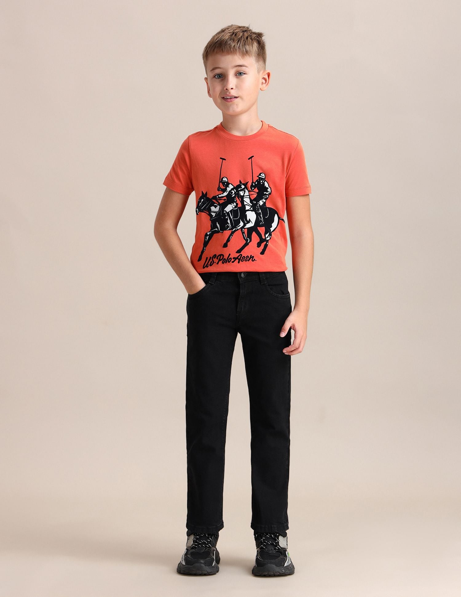 Relaxed Fit Dark Washed Jeans Black - U.S. POLO ASSN. | Large