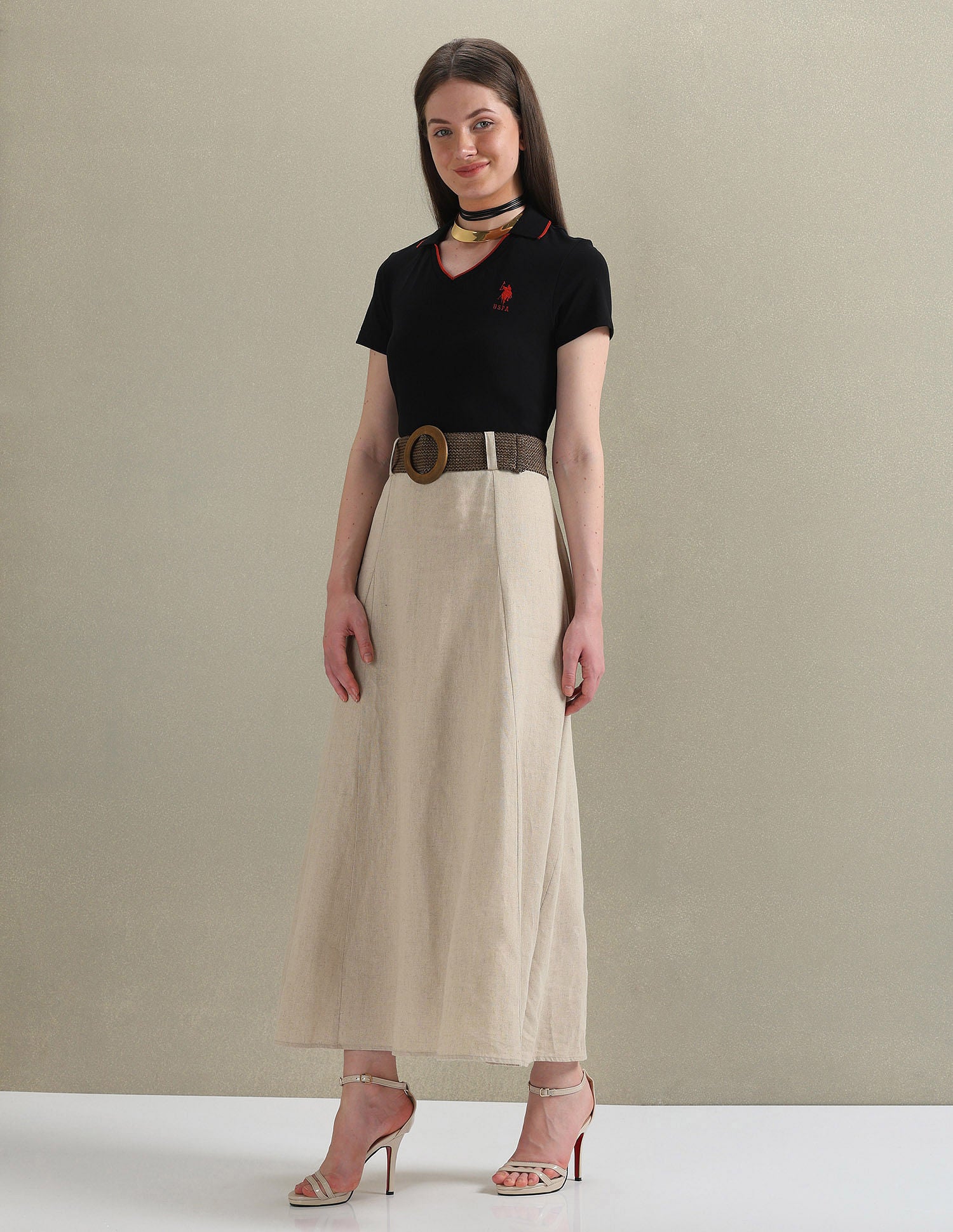 Tipped Collar Pique Polo Shirt Black - U.S. POLO ASSN. | Large