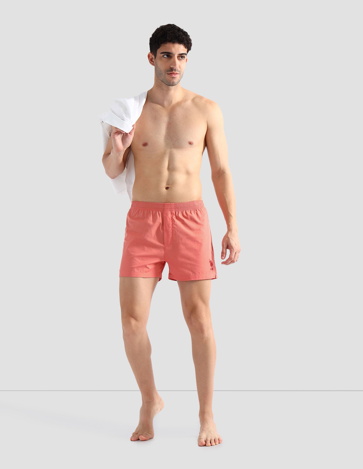 Comfort Regular Fit Solid OEX08 Boxers - Pack of 2 Iced Coffee and Crabapple - U.S. POLO ASSN. | Large