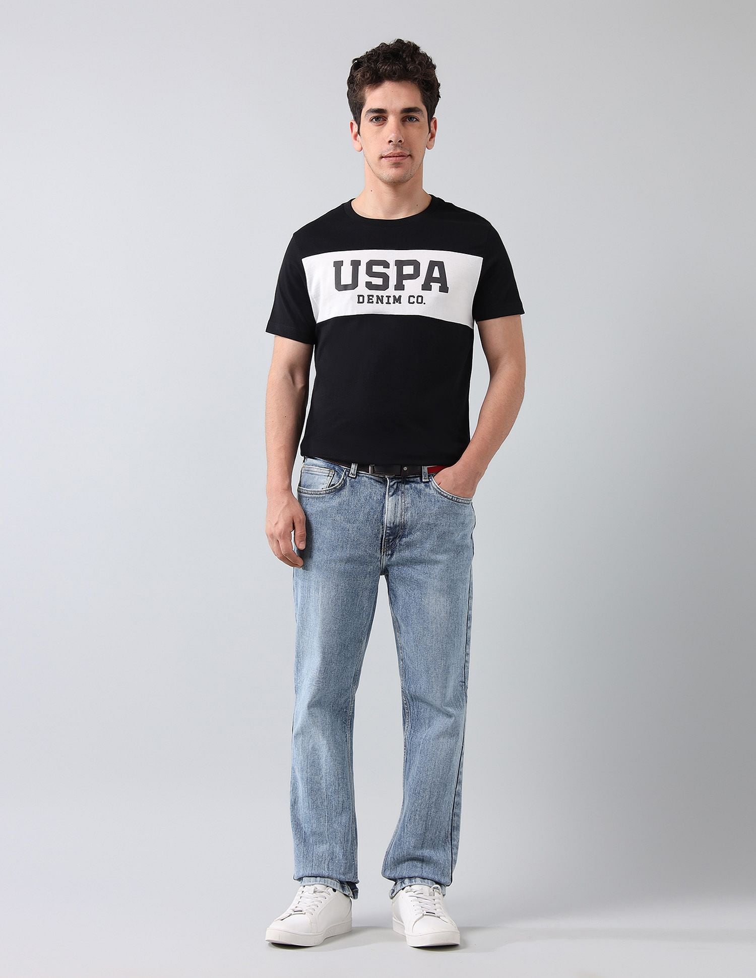 Muscle Fit Brand Printed T-Shirt Black - U.S. Polo Assn. India | Large