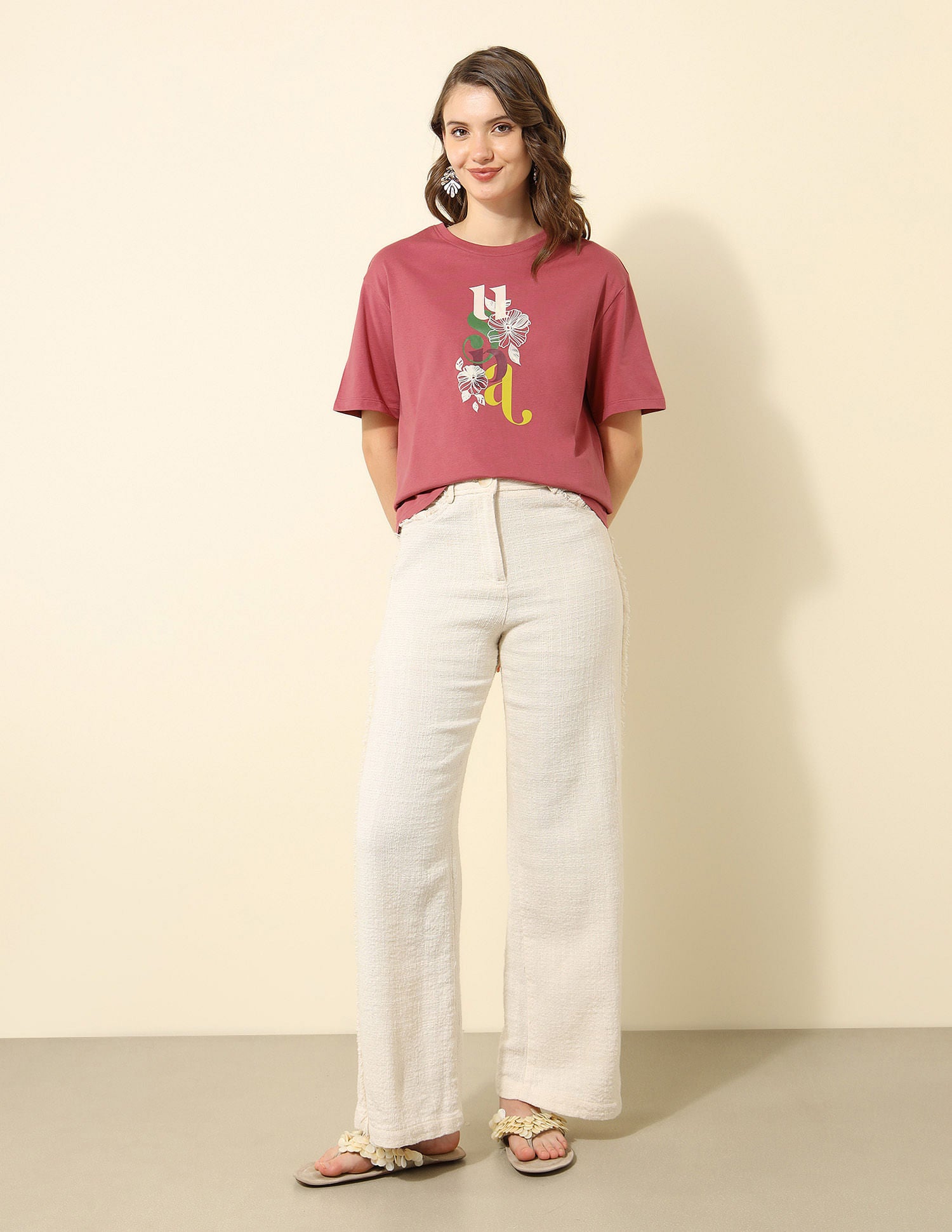 Boyfriend Fit Brand Printed T-Shirt Pink - U.S. Polo Assn. India | Large