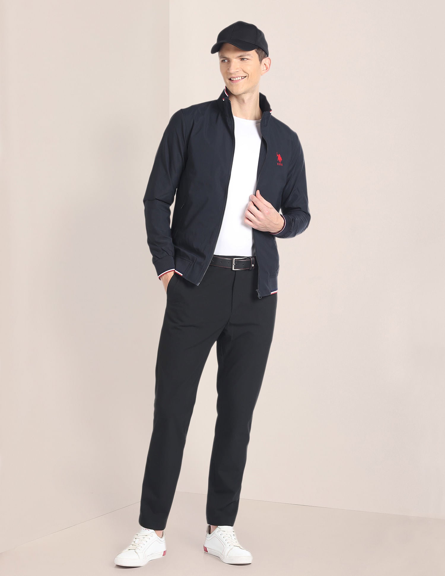 High Neck Long Sleeve Casual Jacket Navy - U.S. POLO ASSN. | Large