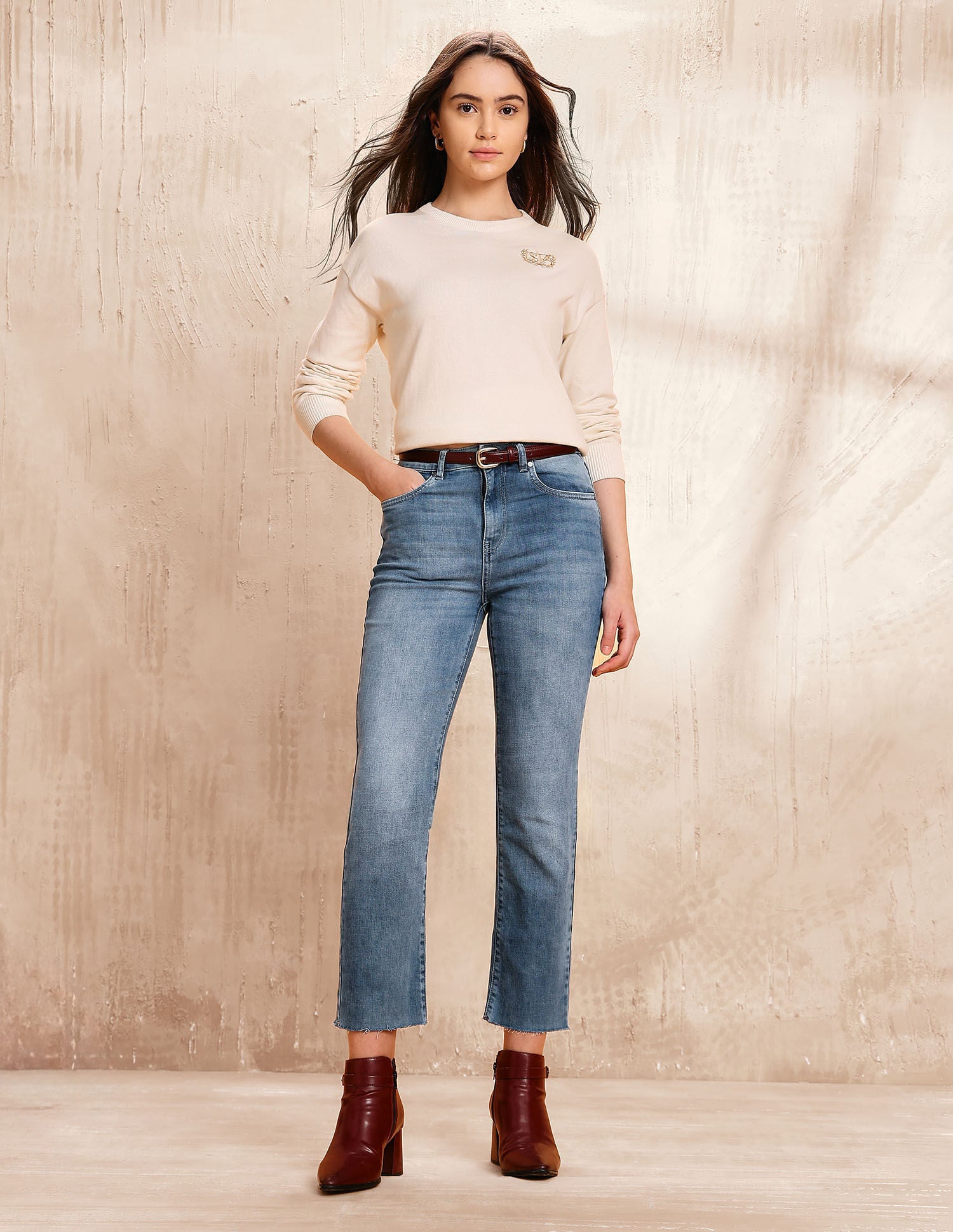 High Rise Straight Fit Jeans Blue - U.S. POLO ASSN. | Large