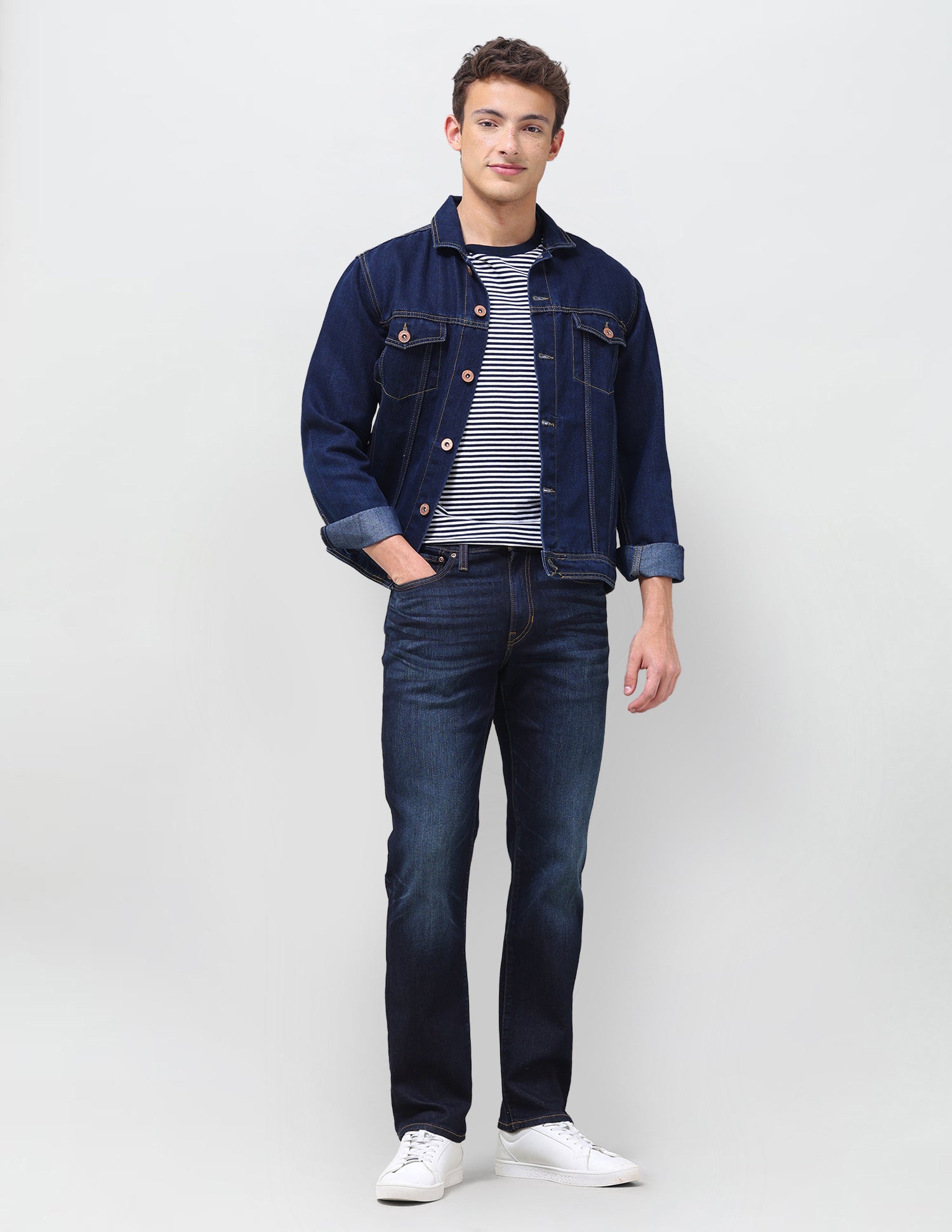 Pacho X Harold Slim Straight Fit Blue Jeans Mid Blue - U.S. Polo Assn. India | Large